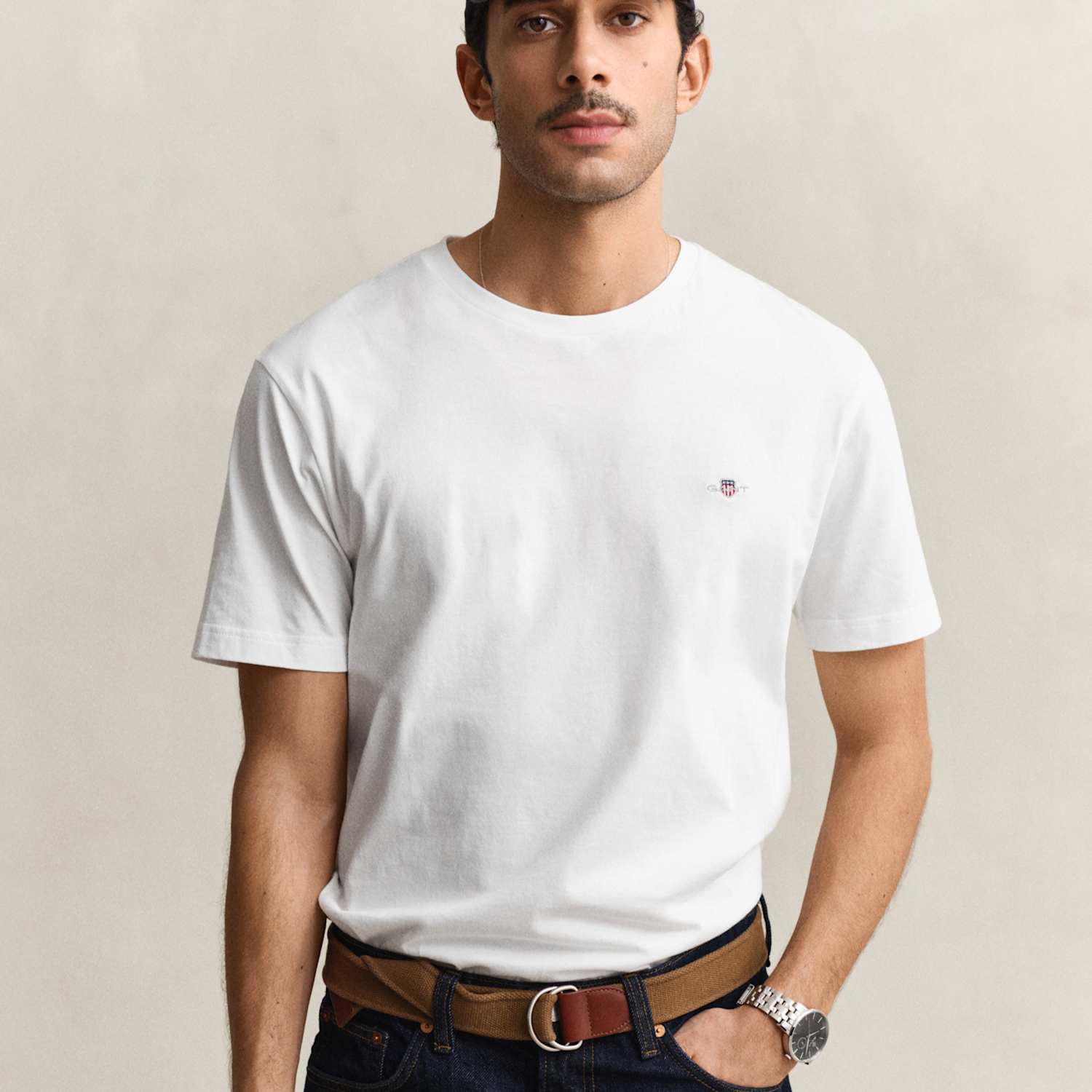 Gant Men's Pure Cotton Crew Neck T-Shirt - M - White - Available at M&S