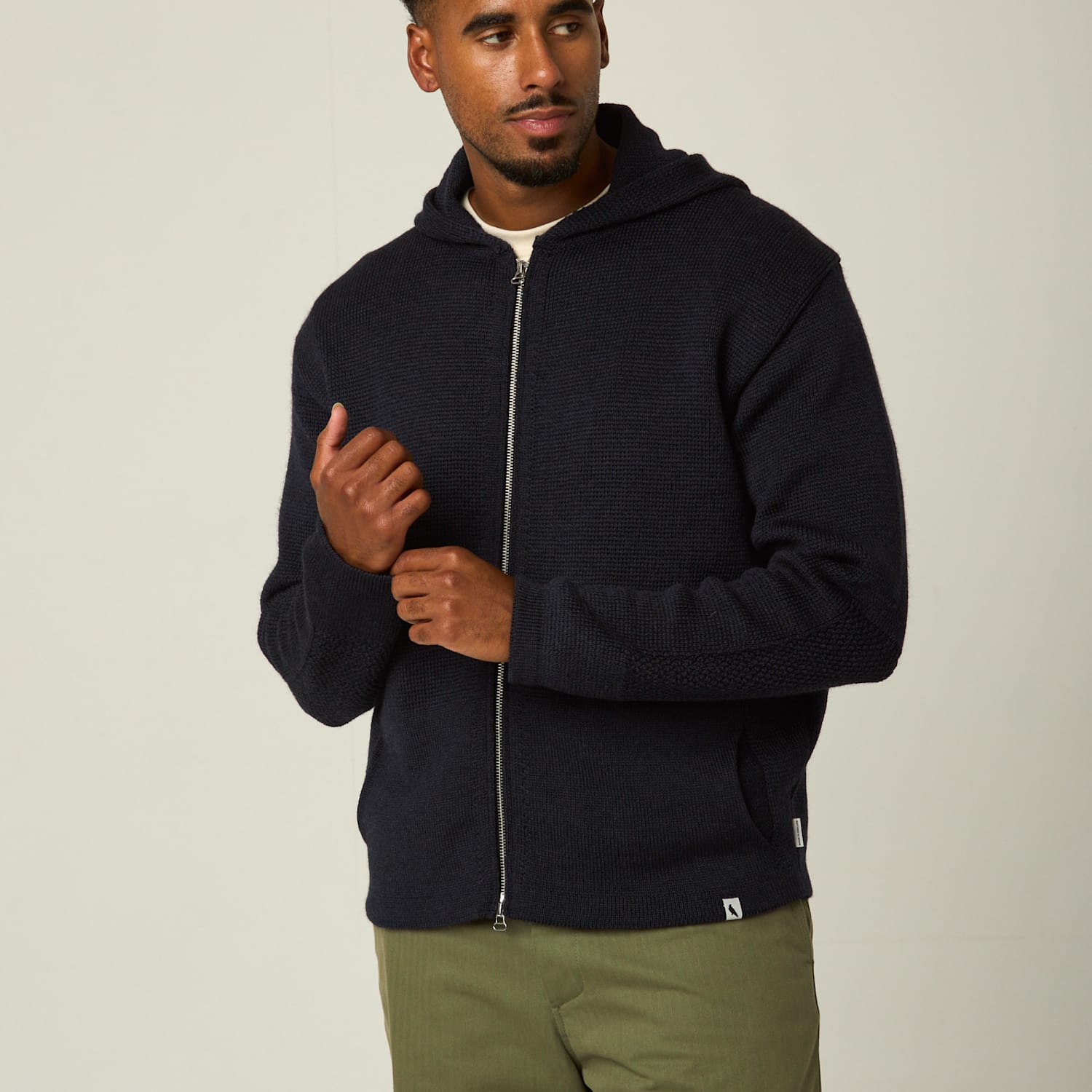 Peregrine Men's Knitted Hoodie - L - Navy - Available at M&S