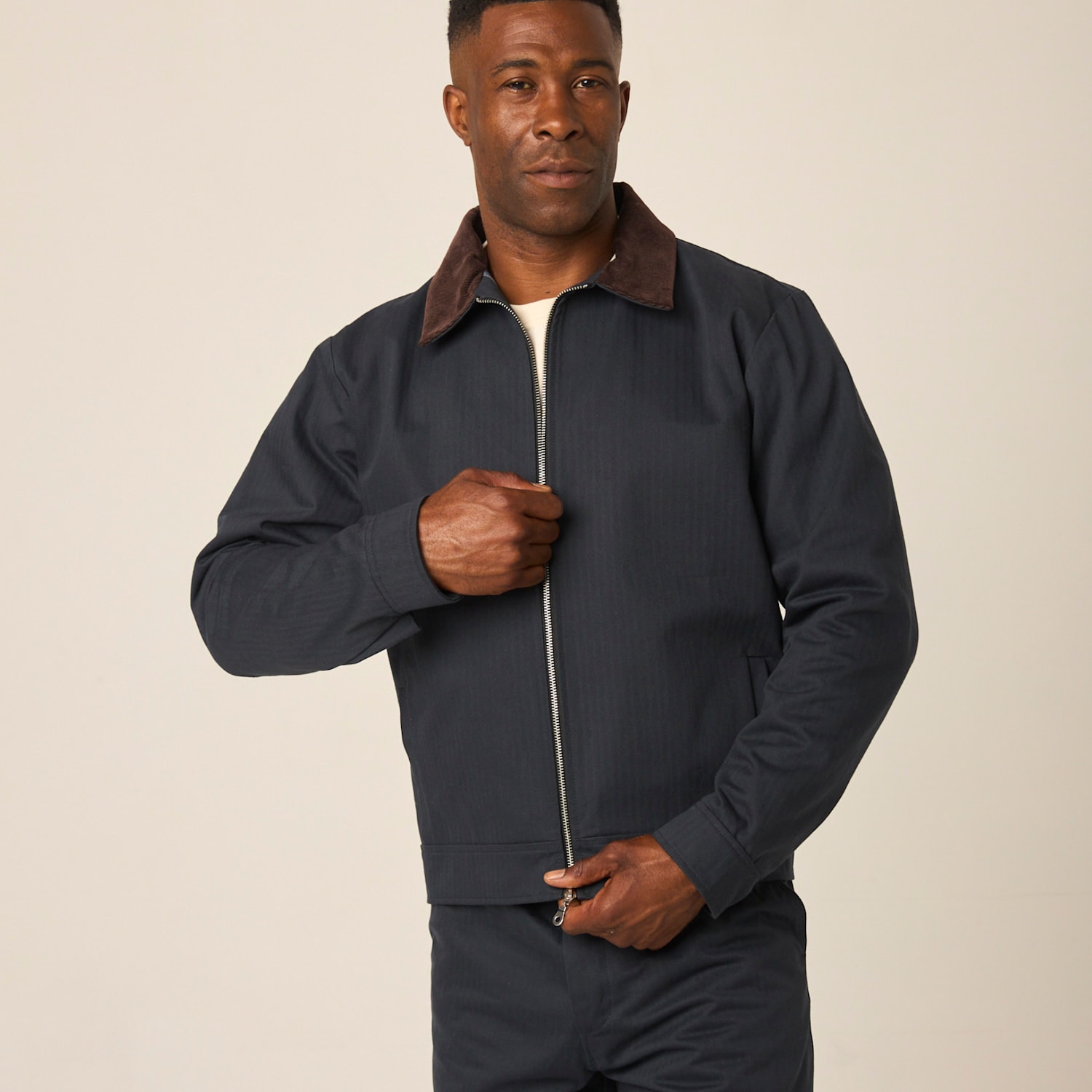 Peregrine Men's Pure Cotton Herringbone Workwear Jacket - L - Navy - Available at M&S
