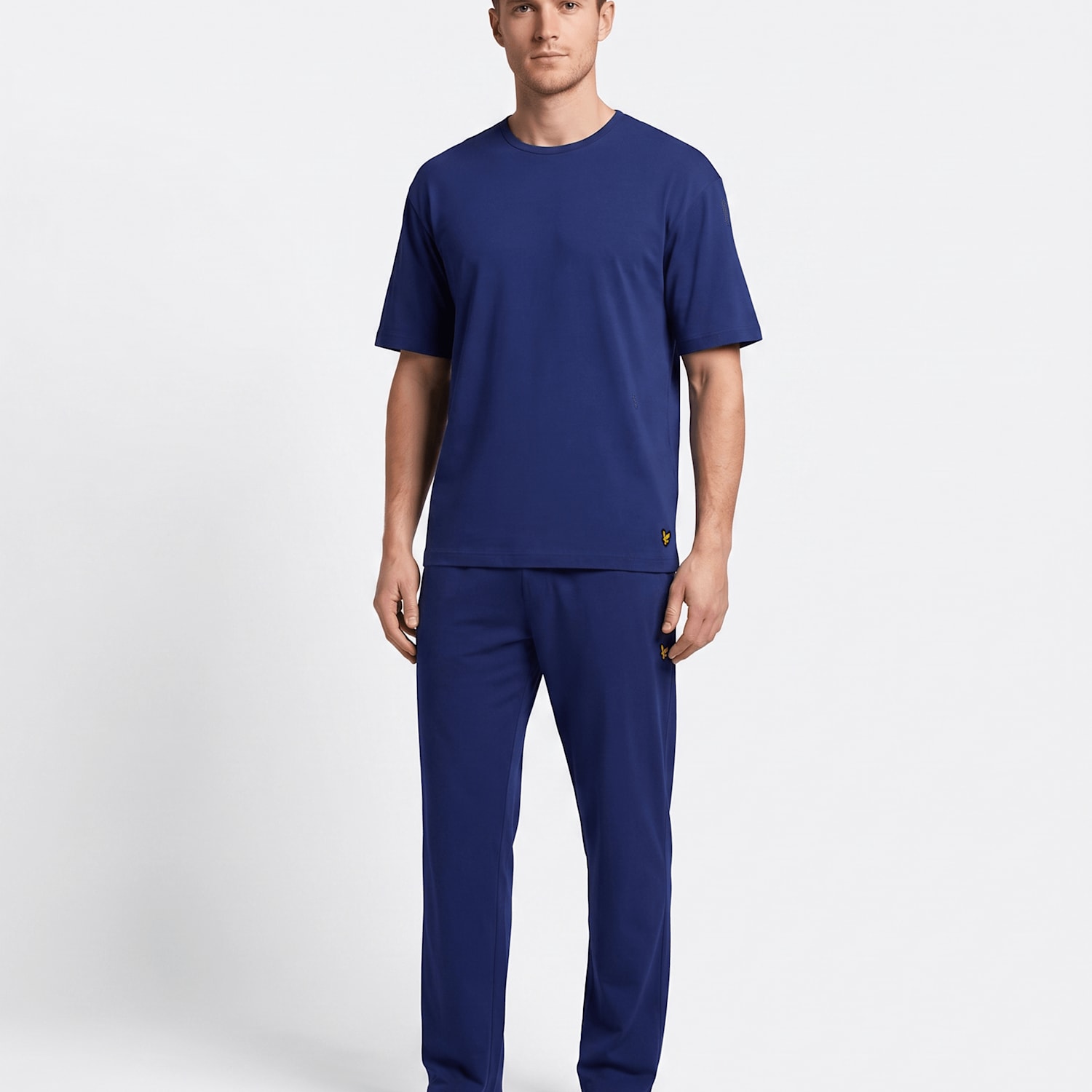 Lyle & Scott Men's Cotton Blend Printed Pyjama Set - 2XL - Blue - Available at M&S