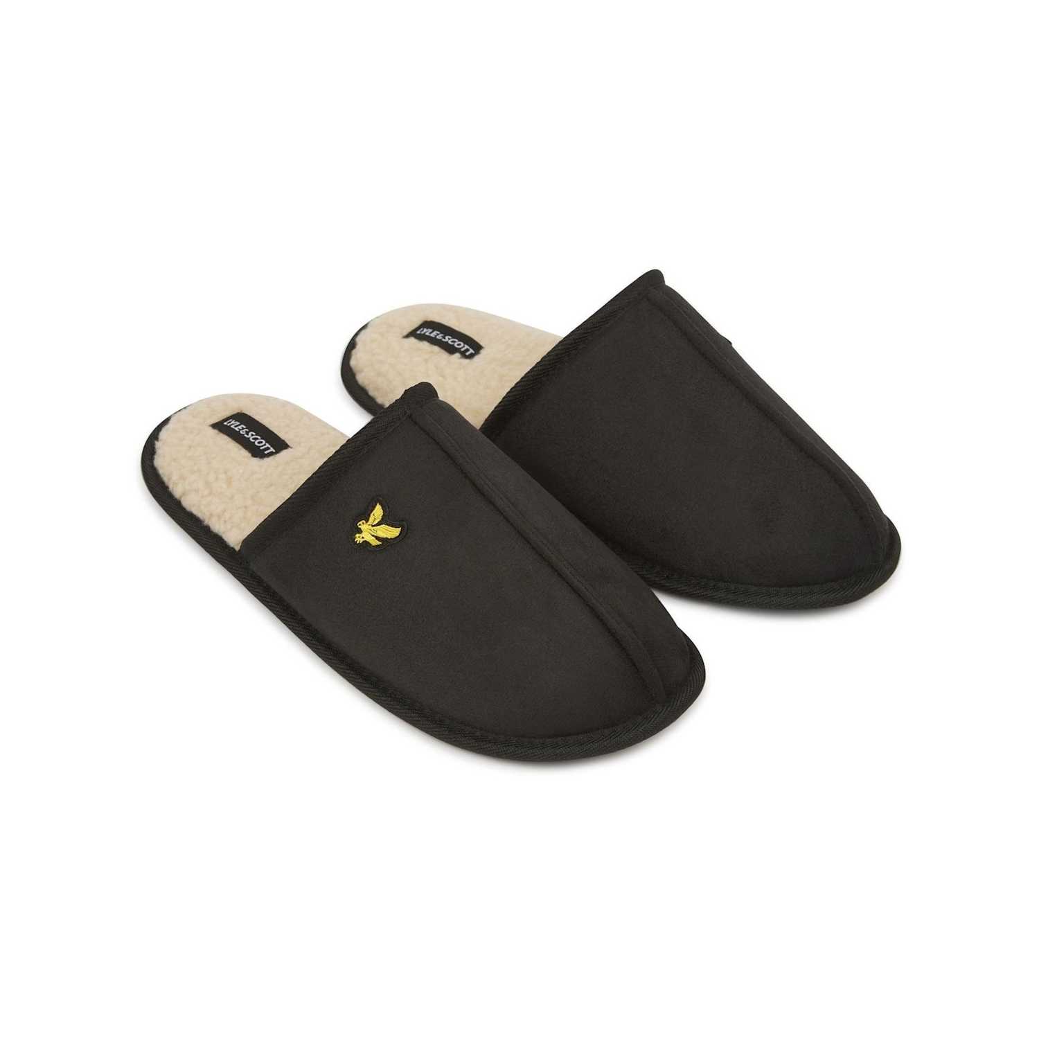 Lyle & Scott Men's Faux Suede Mule Slippers - M - Black - Available at M&S