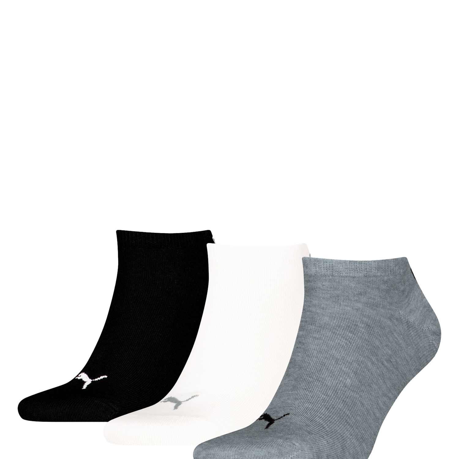 Puma Men's 3 Pack Assorted Cotton Rich Trainer Socks - 12½-14 ½ - Grey Mix