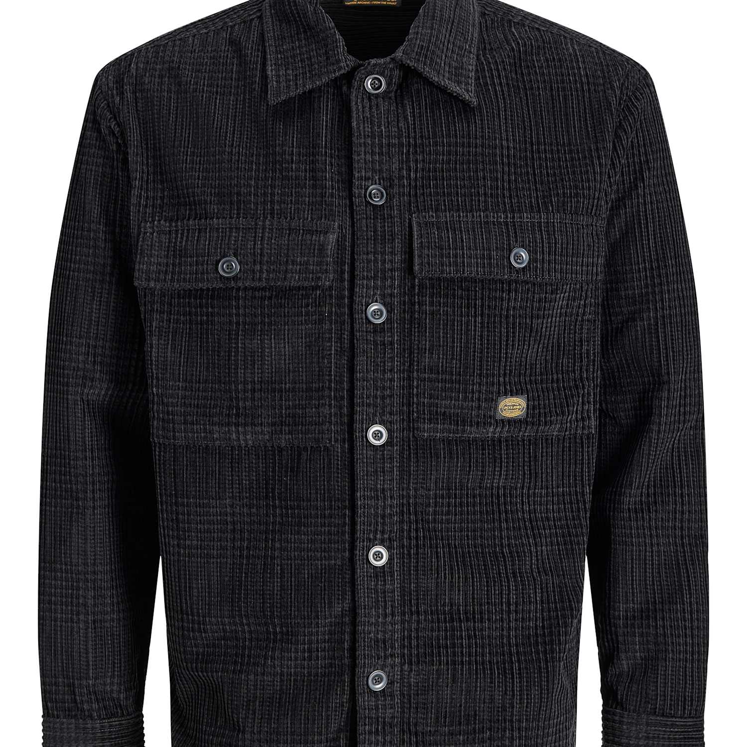 Jack & Jones Men's Pure Cotton Cord Overshirt - XL - Black - Available at M&S