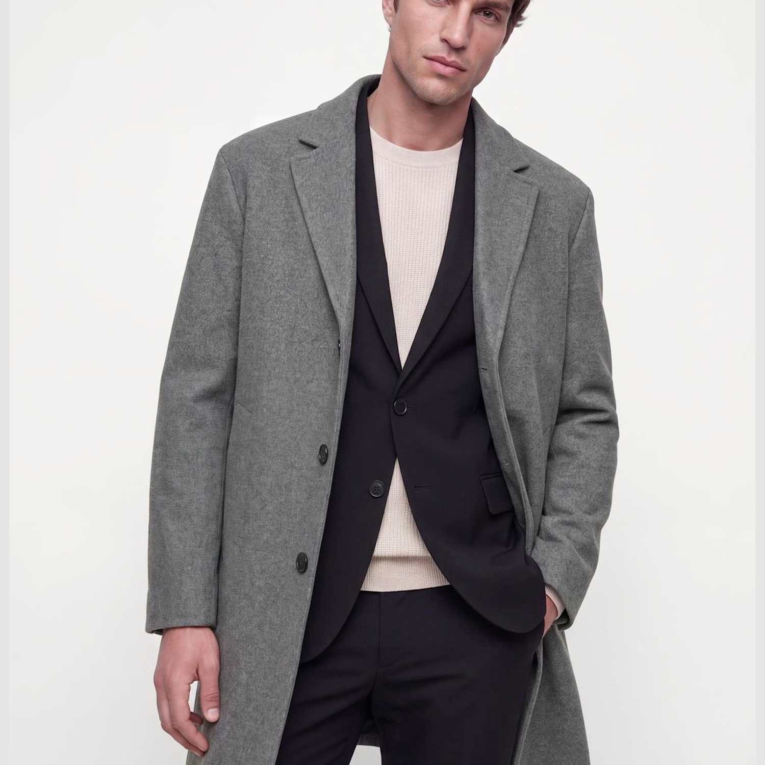 Jack & Jones Men's Smart Overcoat - XL - Dark Grey - Available at M&S