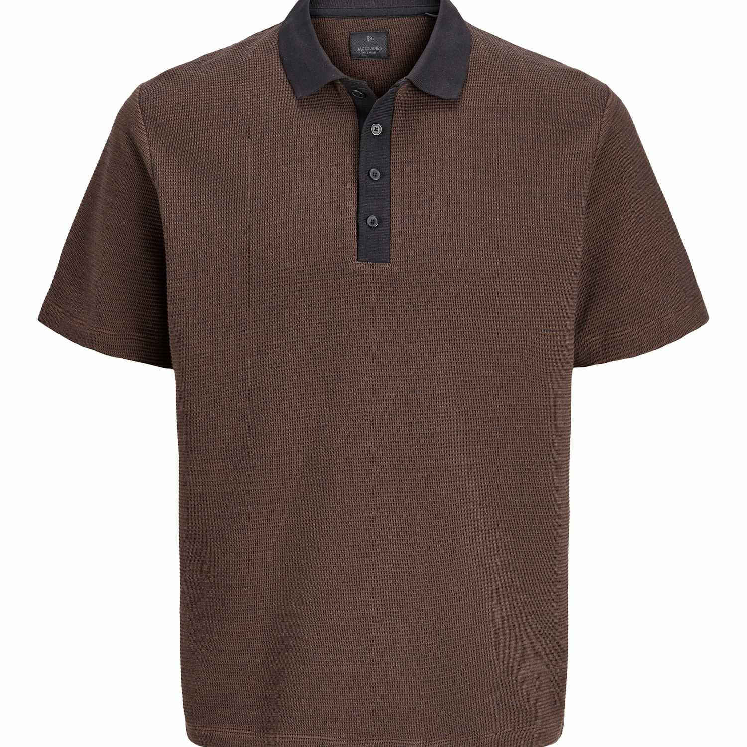 Jack & Jones Men's Pure Cotton Short Sleeve Polo Shirt - L - Brown - Available at M&S