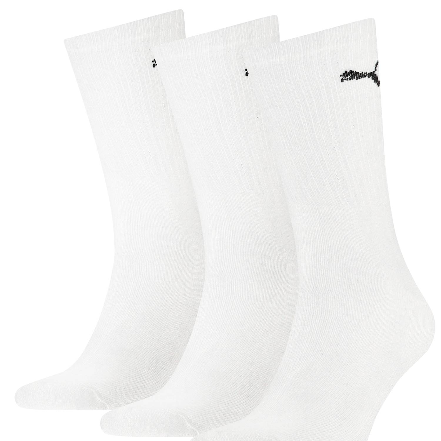 Puma Men's 3 Pack Cotton Rich Crew Socks - 6-8 - White