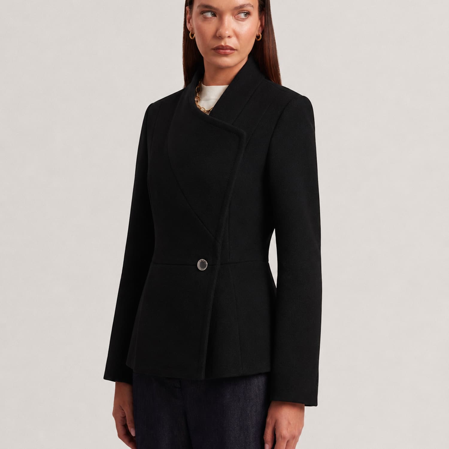 Ted Baker Women's Wool Rich Collared Wrap Coat - 6 - Black - Available at M&S