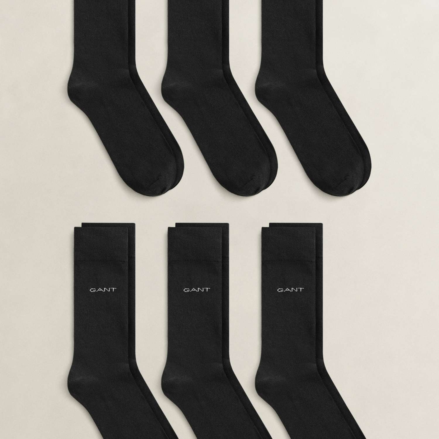 Gant Men's 6 Pack Cotton Rich Logo Socks - 9-11 - Black - Available at M&S