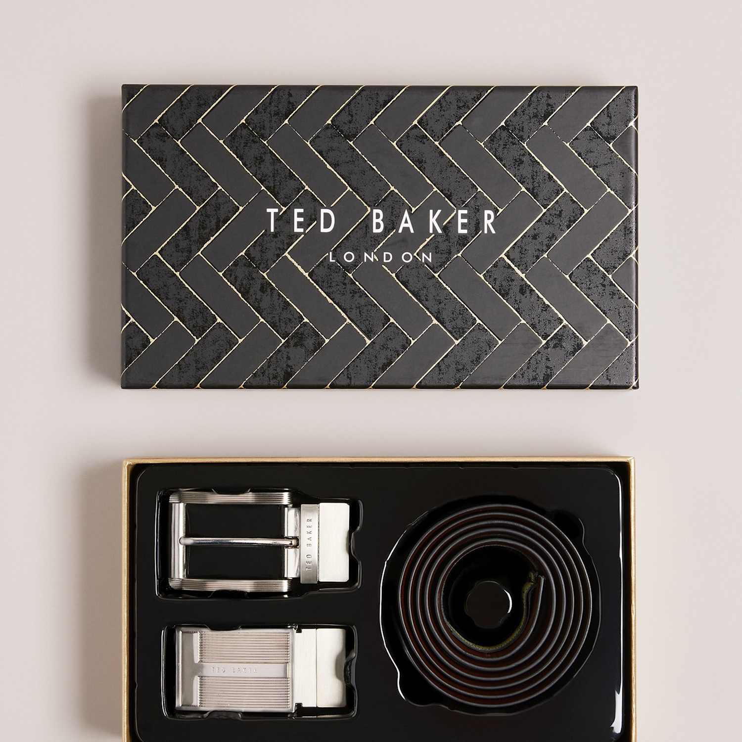 Ted Baker Men's Leather Belt Set - Black - Available at M&S
