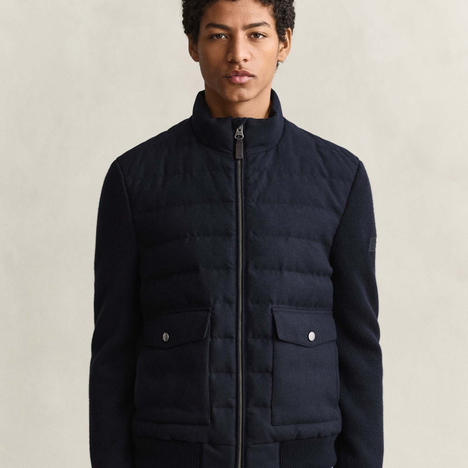 Gant Men's Wool Blend Padded Bomber Jacket - M - Navy - Available at M&S
