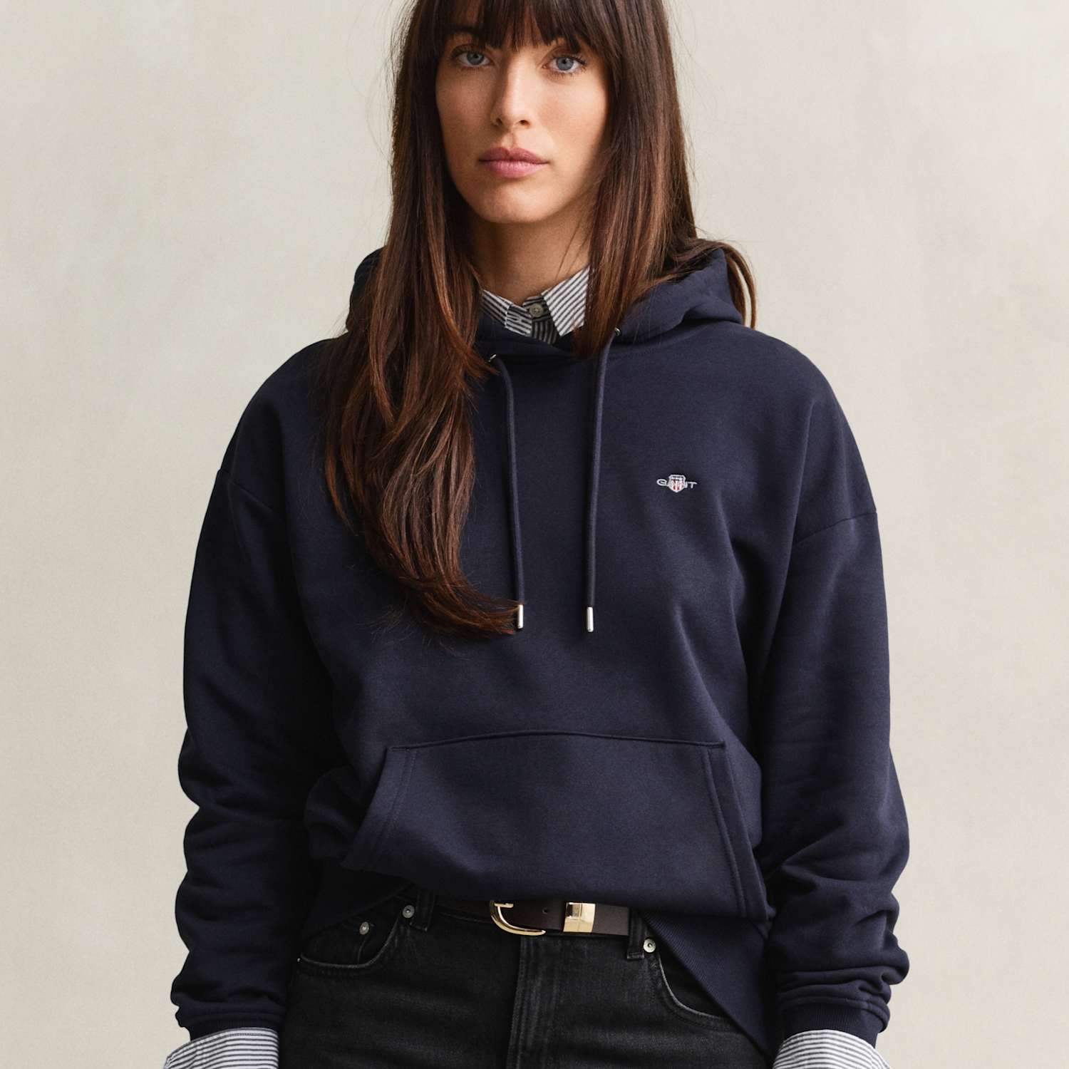 Gant Women's Cotton Rich Hoodie - Small - Navy - Available at M&S