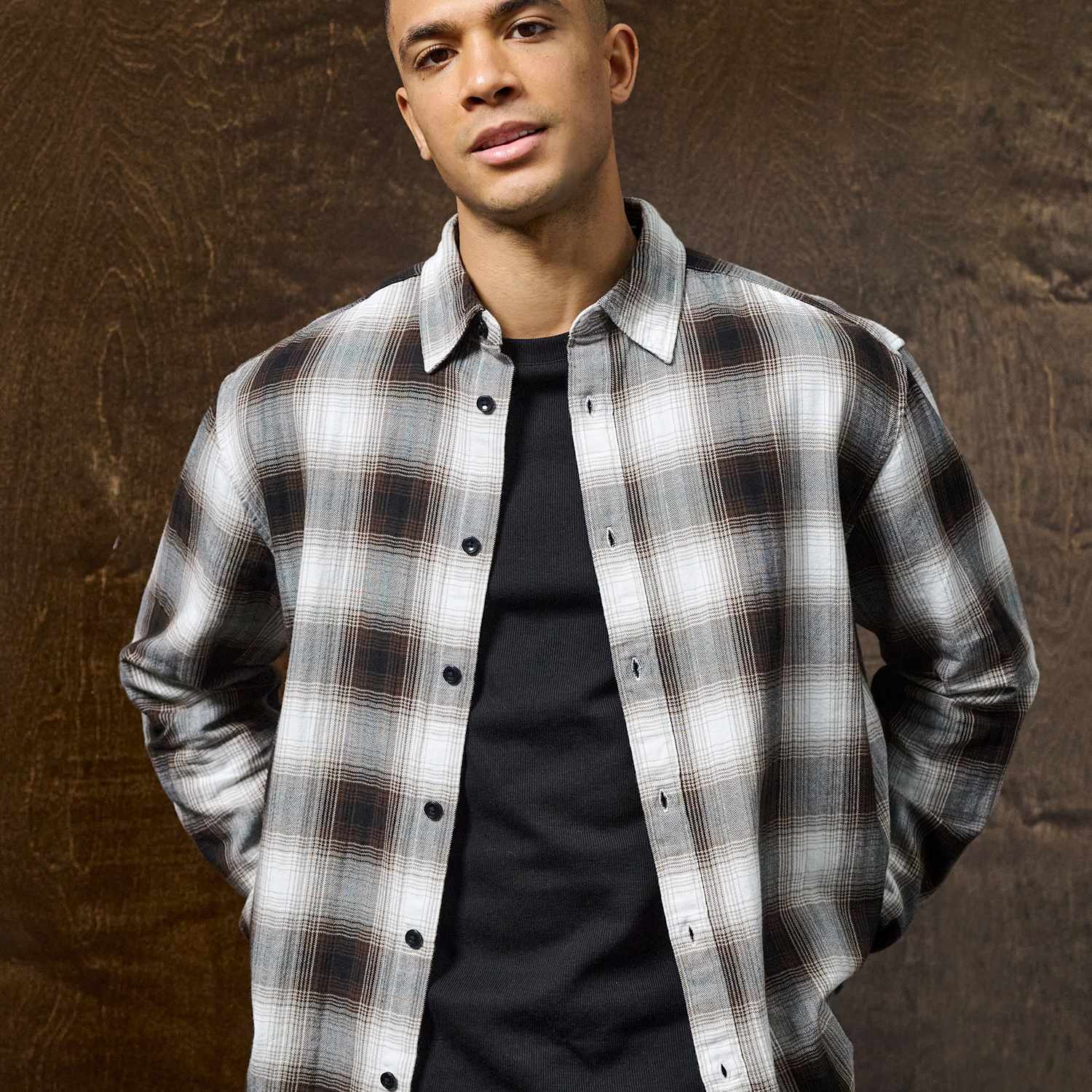 Only & Sons Men's Regular Fit Pure Cotton Checked Shirt - M - Brown Mix - Available at M&S