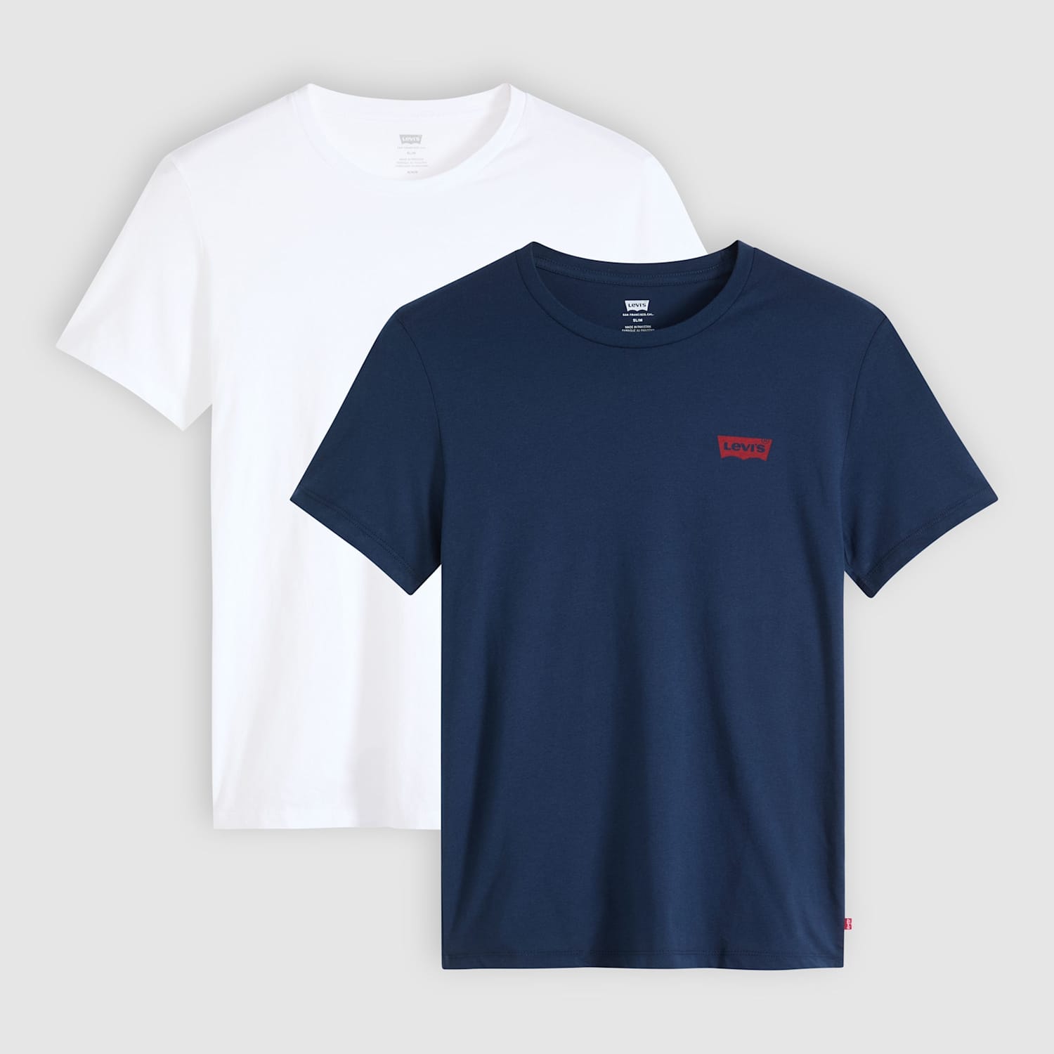 Levi's Men's 2 Pack Pure Cotton Logo T-Shirts - XL - Navy Mix - Available at M&S
