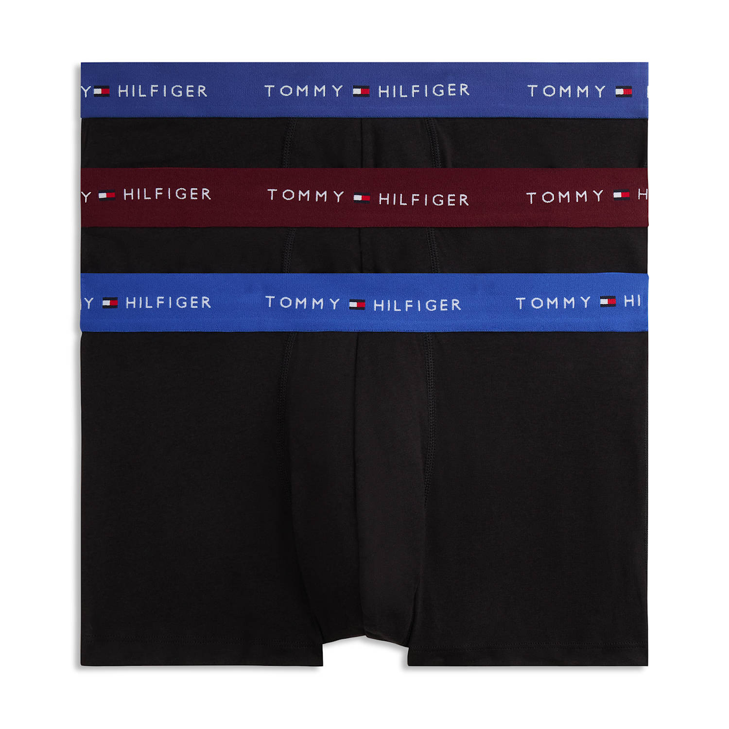 Tommy Hilfiger Men's 3 Pack Signature Cotton Rich Trunks - S - Blue Mix - Available at M&S