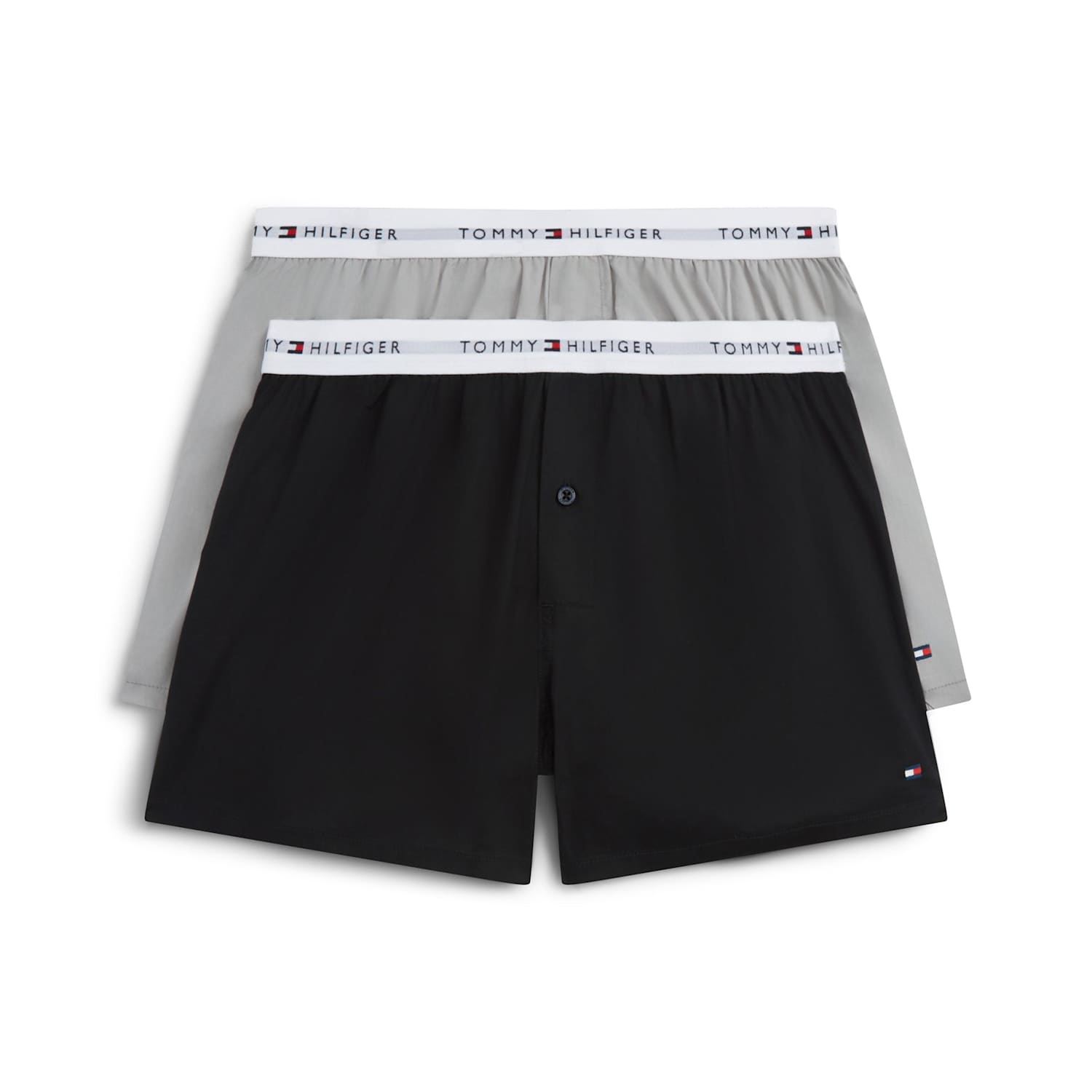 Tommy Hilfiger Men's 2 Pack Signature Pure Cotton Woven Boxers - L - Black Mix - Available at M&S
