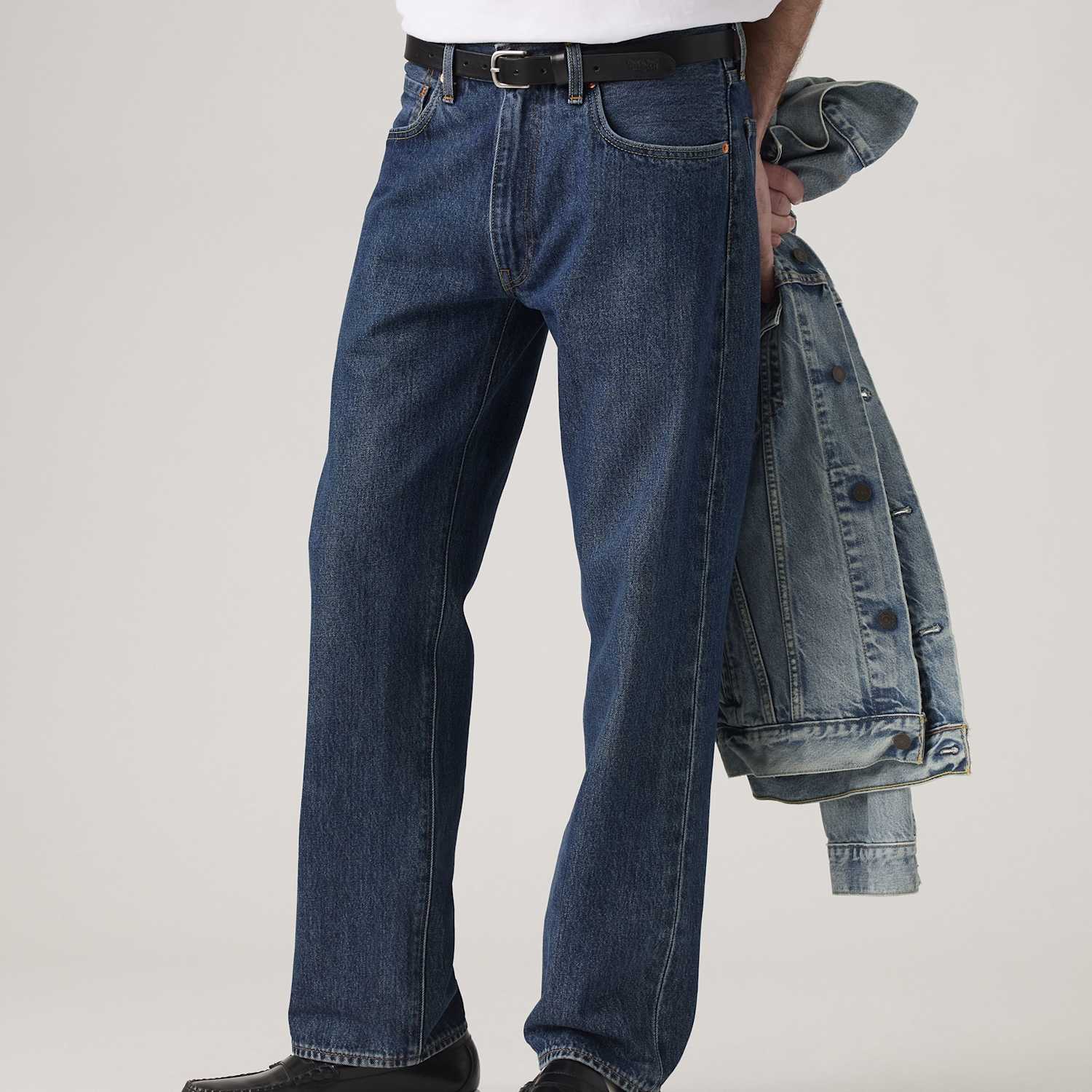 Levi's Men's 555 Relaxed Straight Leg 5 Pocket Jeans - 34/32in - Dark Blue Denim - Available at M&S