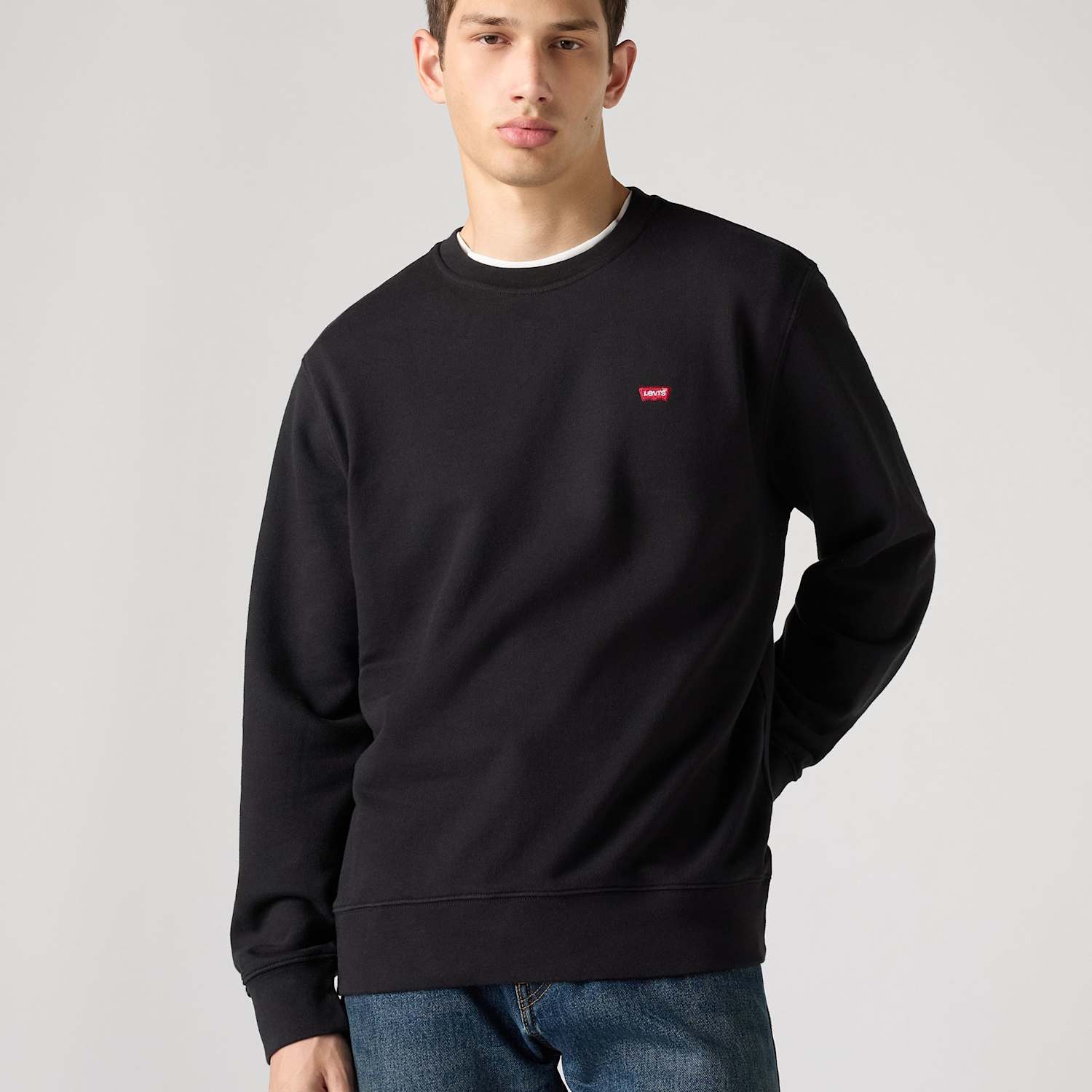 Levi's Men's Regular Fit Pure Cotton Crew Neck Sweatshirt - XL - Black - Available at M&S