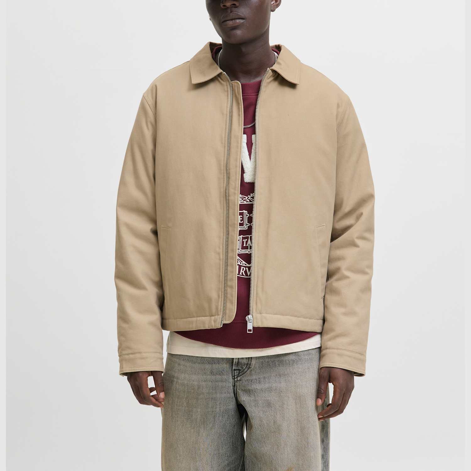 Jack & Jones Men's Pure Cotton Jacket - L - Beige - Available at M&S