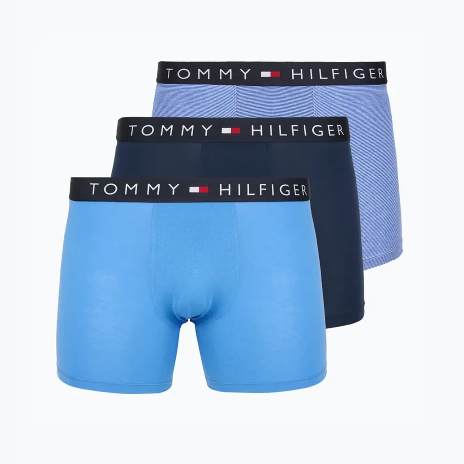 Tommy Hilfiger Men's 3 Pack Cotton Boxer Briefs - L - Blue Mix - Available at M&S