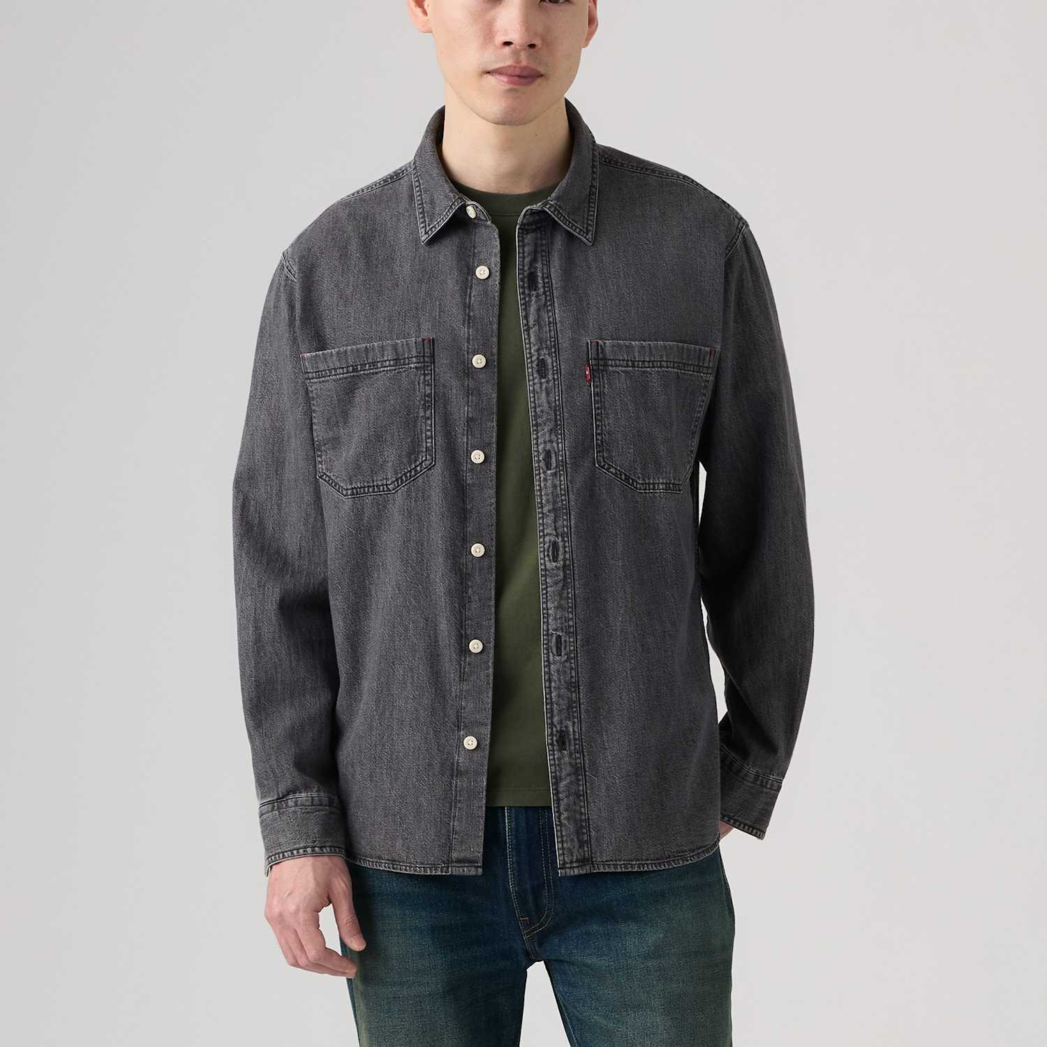 Levi's Men's Relaxed Fit Pure Cotton Denim Overshirt - XL - Black - Available at M&S