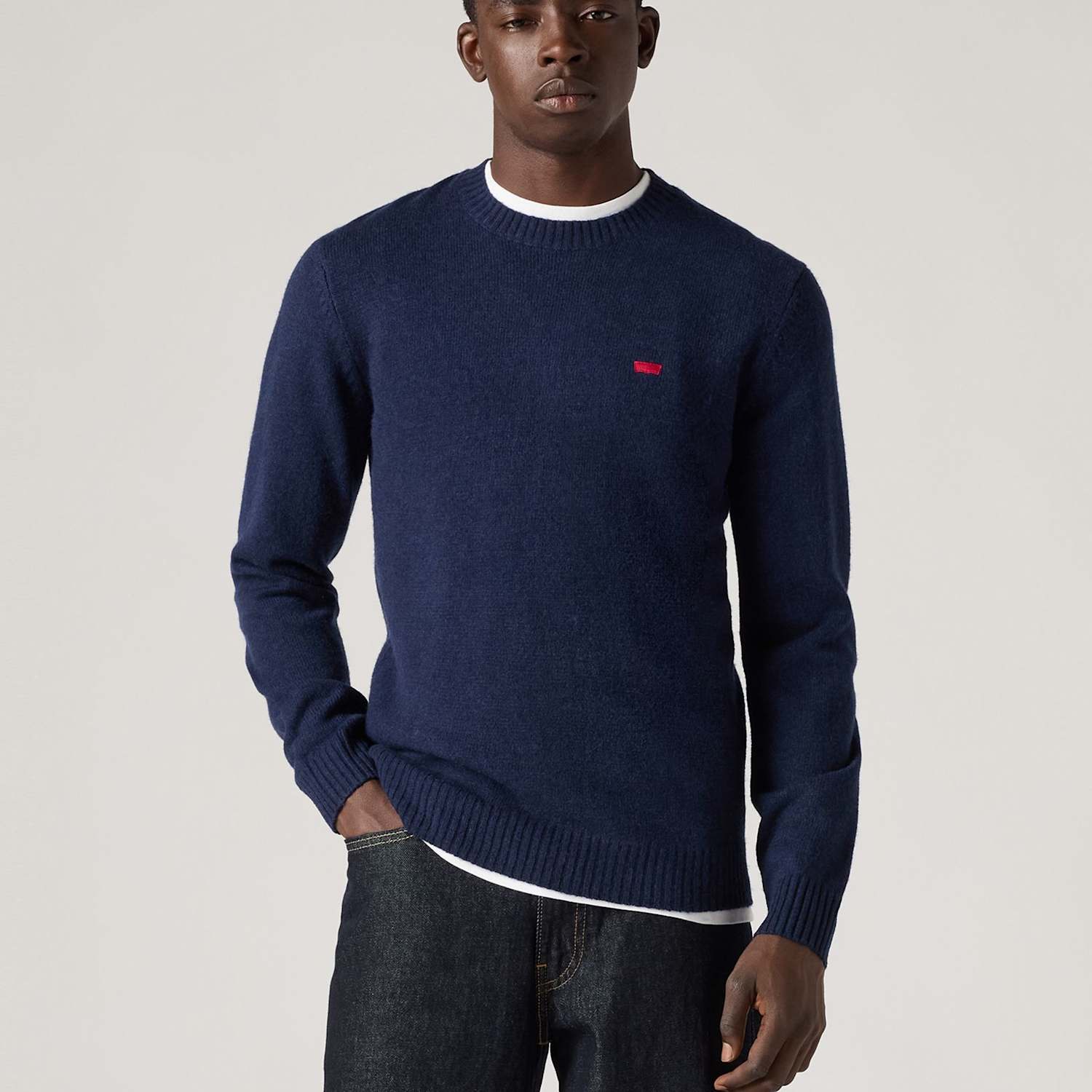 Levi's Men's Wool Rich Crew Neck Sweatshirt - 2XL - Navy - Available at M&S