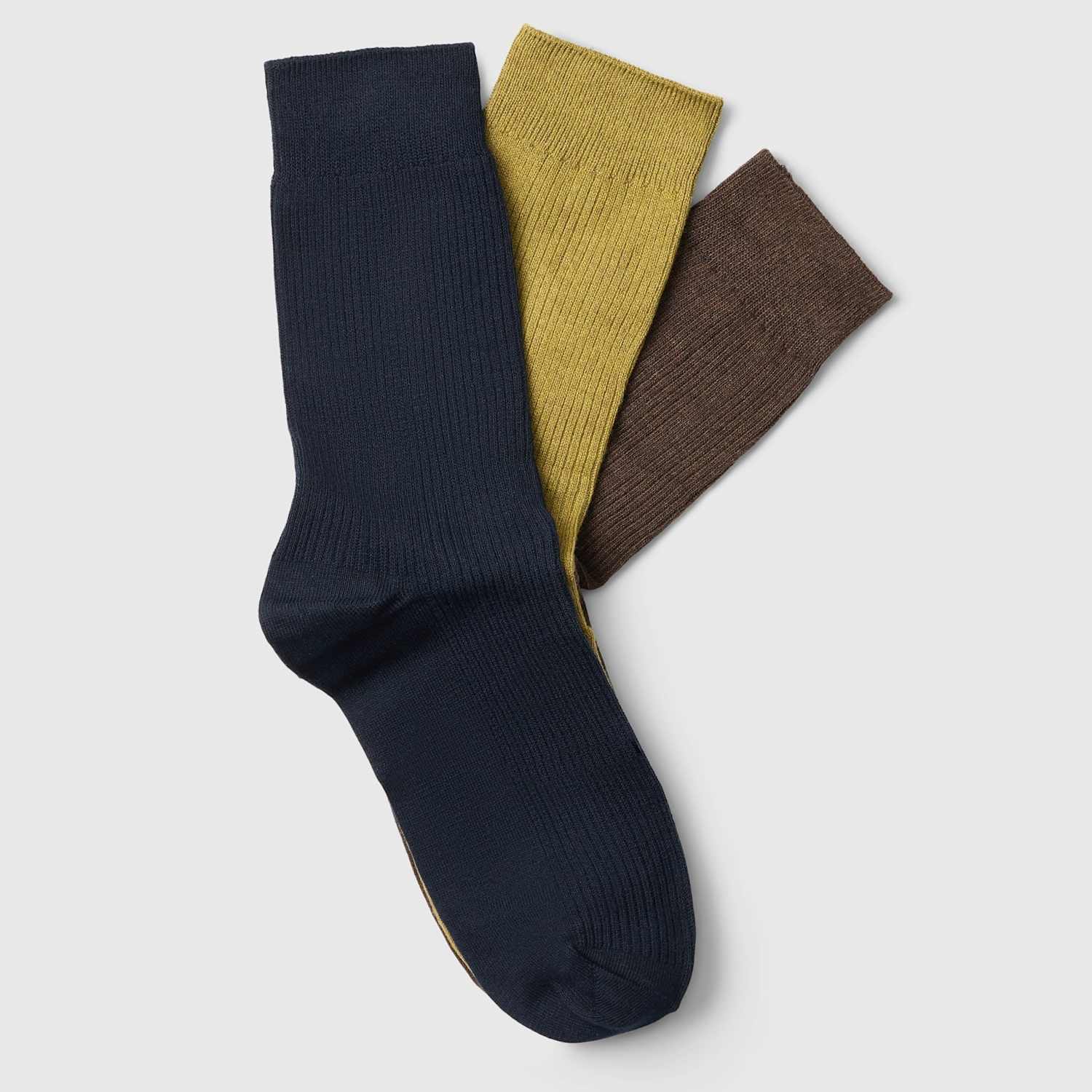 Selected Men's 3 Pack Cotton Rich Socks Gift Box - Green - Available at M&S