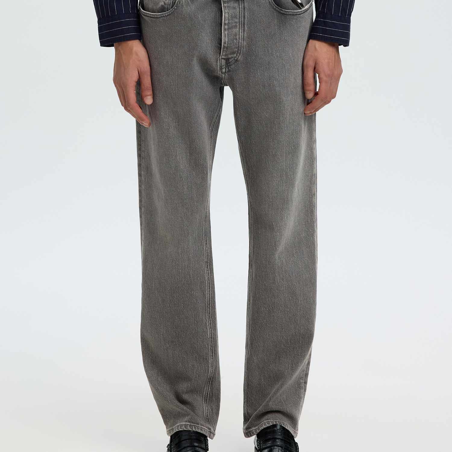 Selected Men's Regular Fit 5 Pocket Jeans - 32 - Grey - Available at M&S