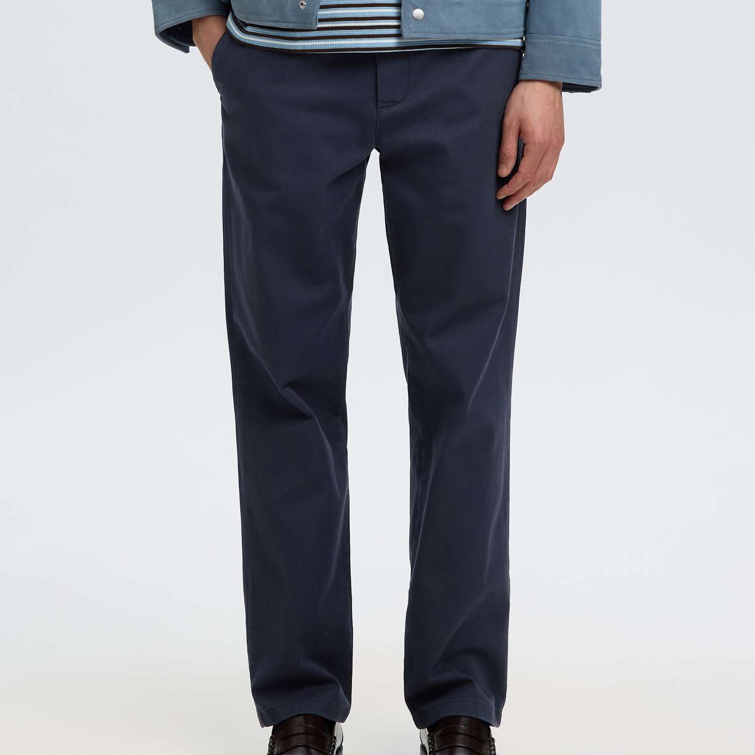 Selected Men's Straight Fit Cotton Rich Twill Chinos - 30 - Dark Navy - Available at M&S