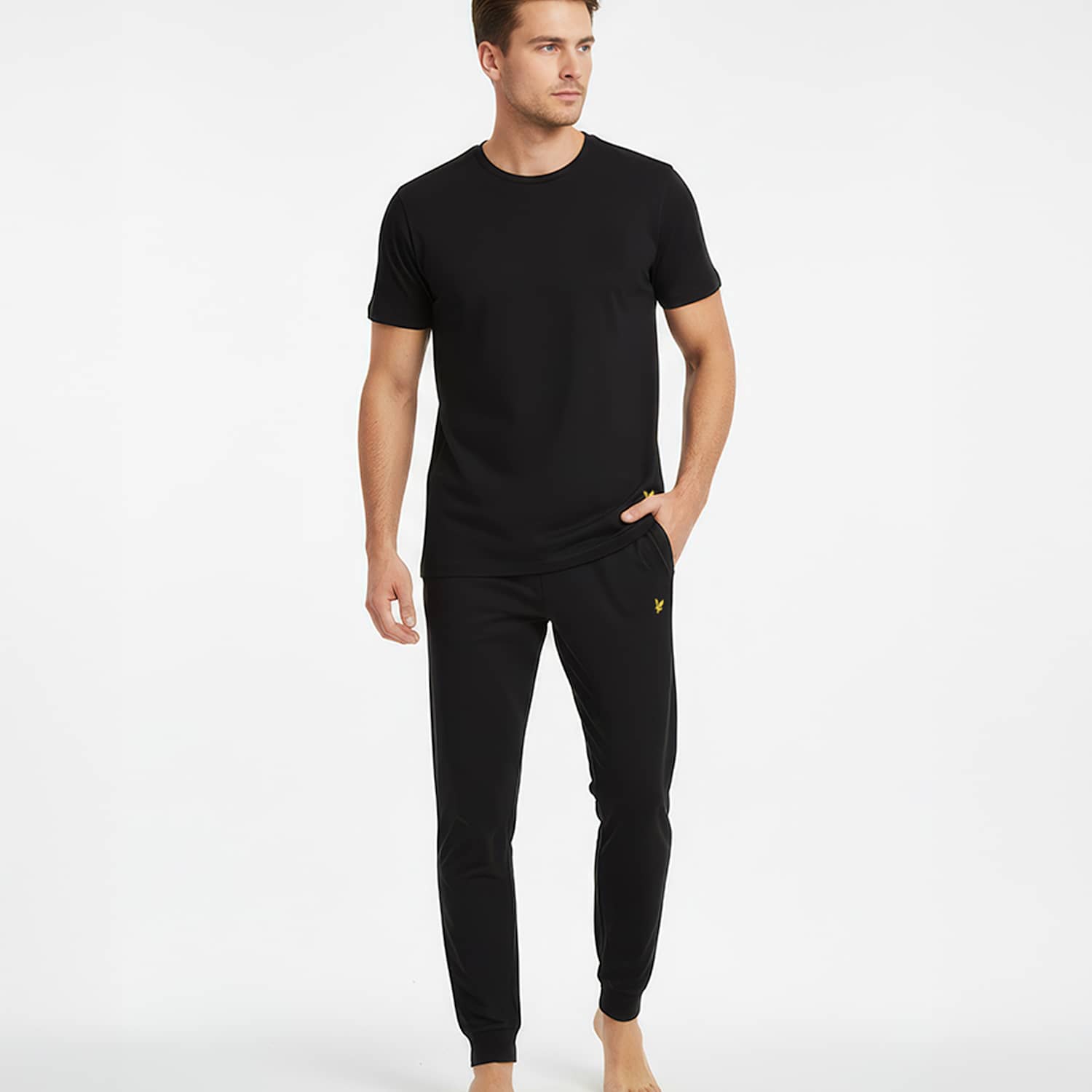 Lyle & Scott Men's Cotton Rich Pyjama Set Set - 2XL - Black - Available at M&S
