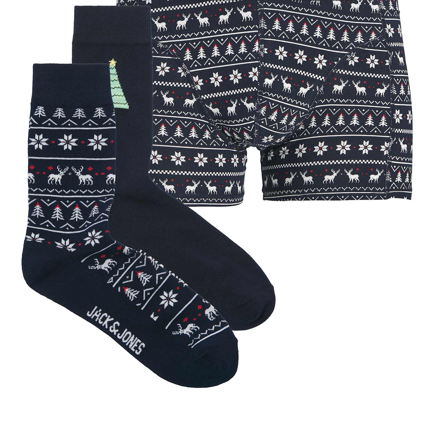 Jack & Jones Men's Cotton Rich Trunks Gift Set - S - Navy - Available at M&S
