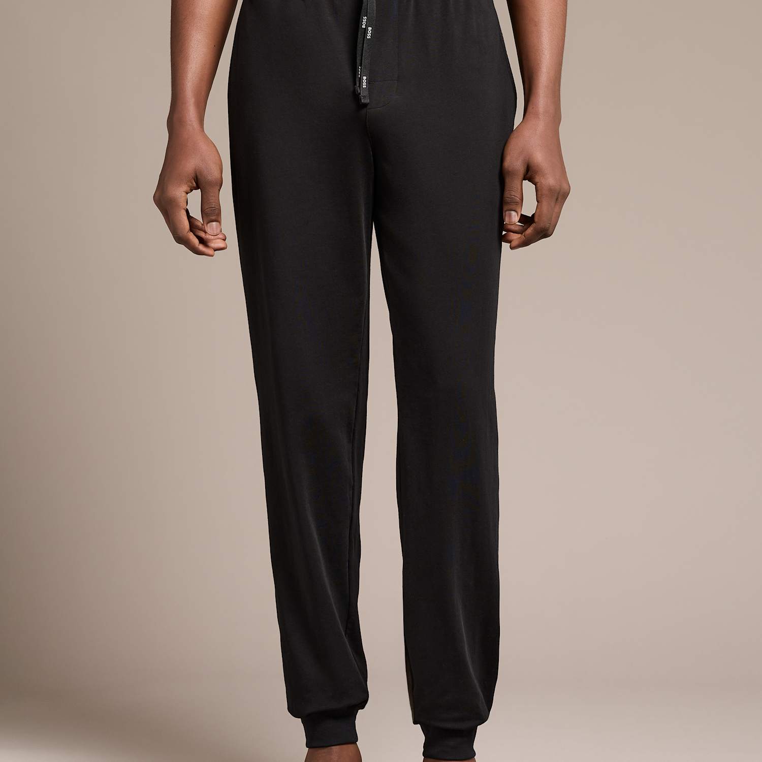 Boss Men's Cotton Rich Cuffed Joggers - S - Black - Available at M&S