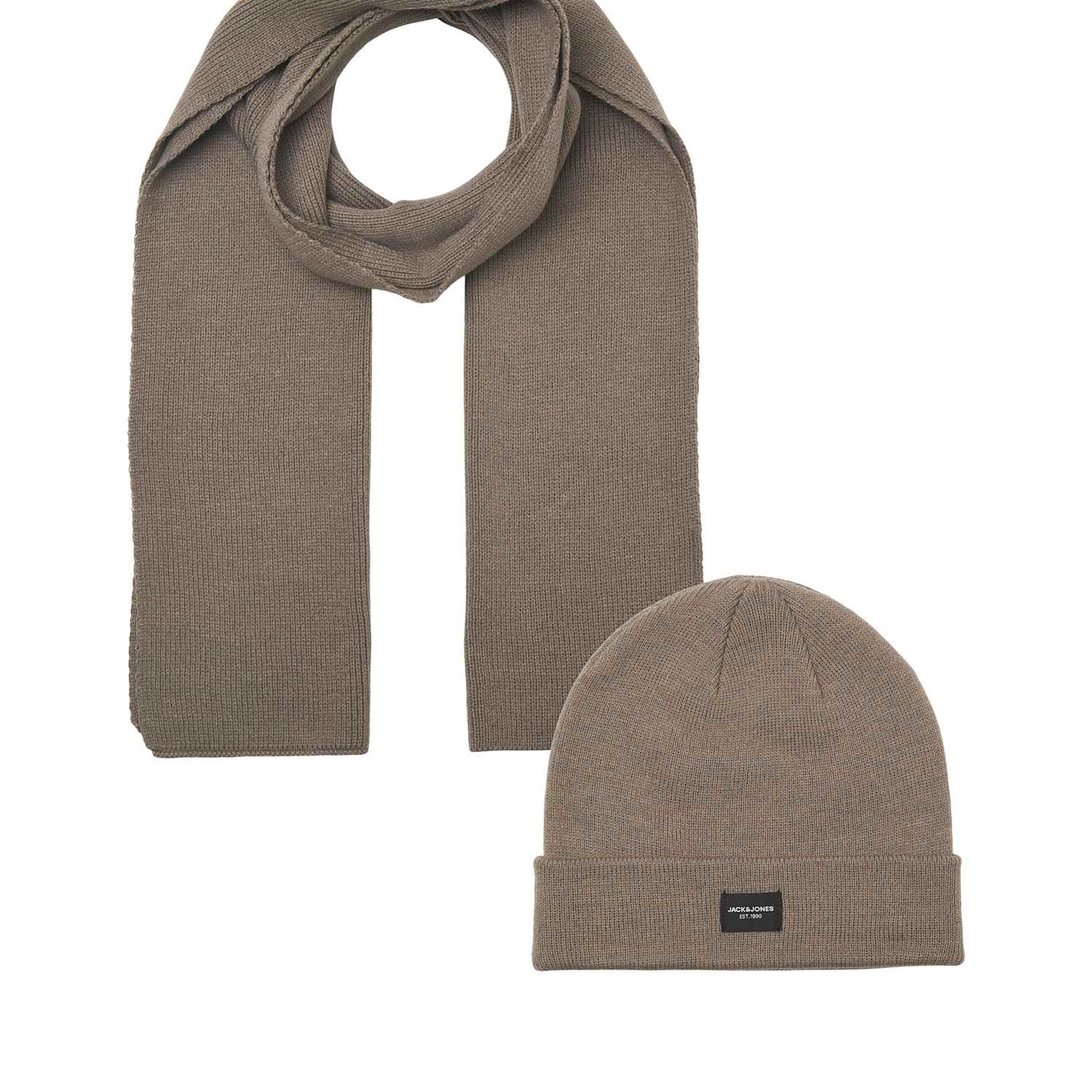 Jack & Jones Men's Hat & Scarf Set - Beige - Available at M&S
