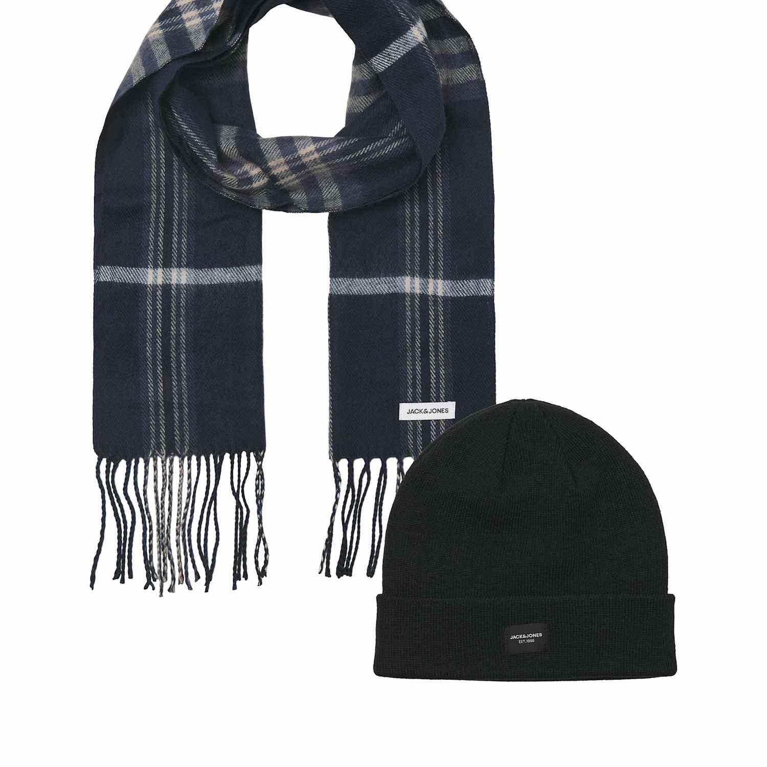 Jack & Jones Men's Hat & Scarf Set - Navy - Available at M&S