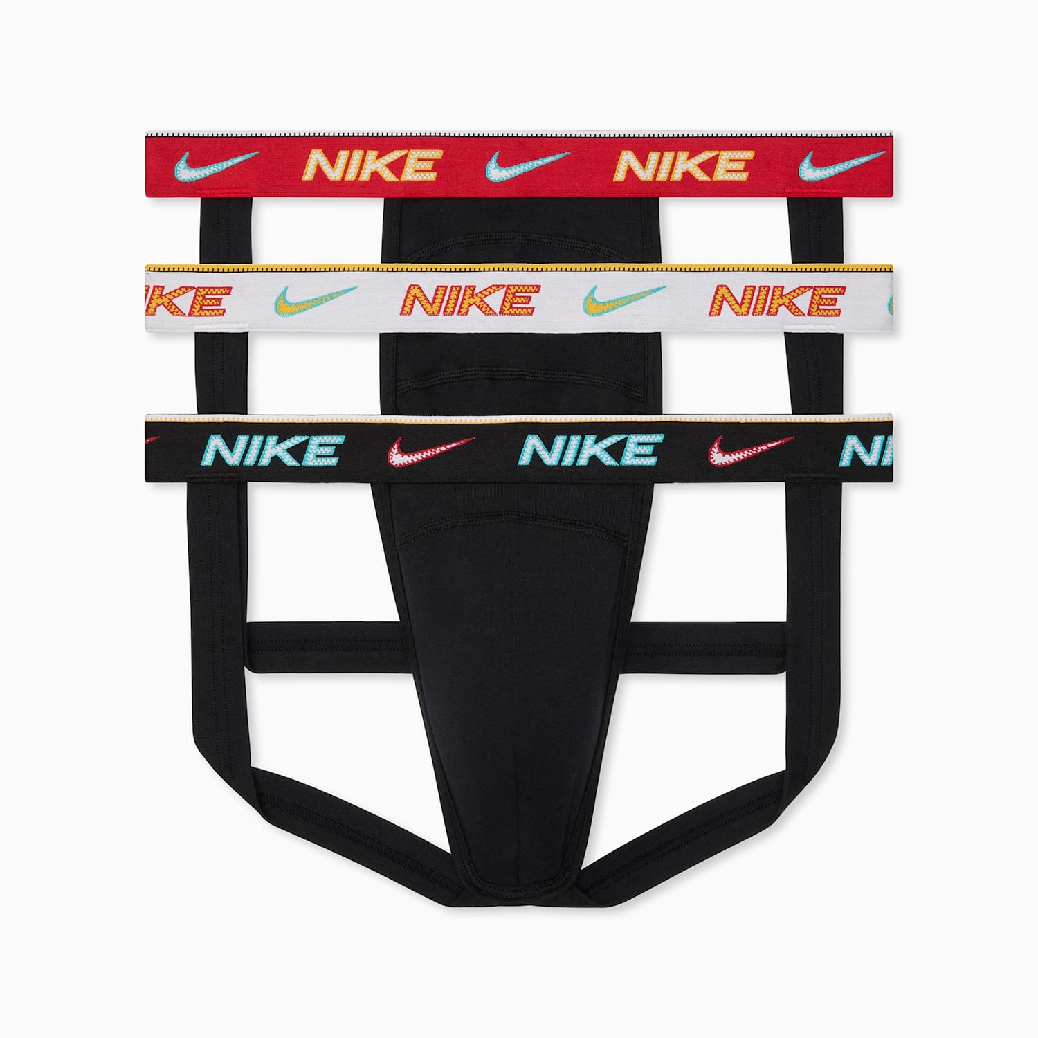 Nike Men's 3 Pack Dri-Fit Cotton Stretch Jockstraps - XL - Black Mix - Available at M&S