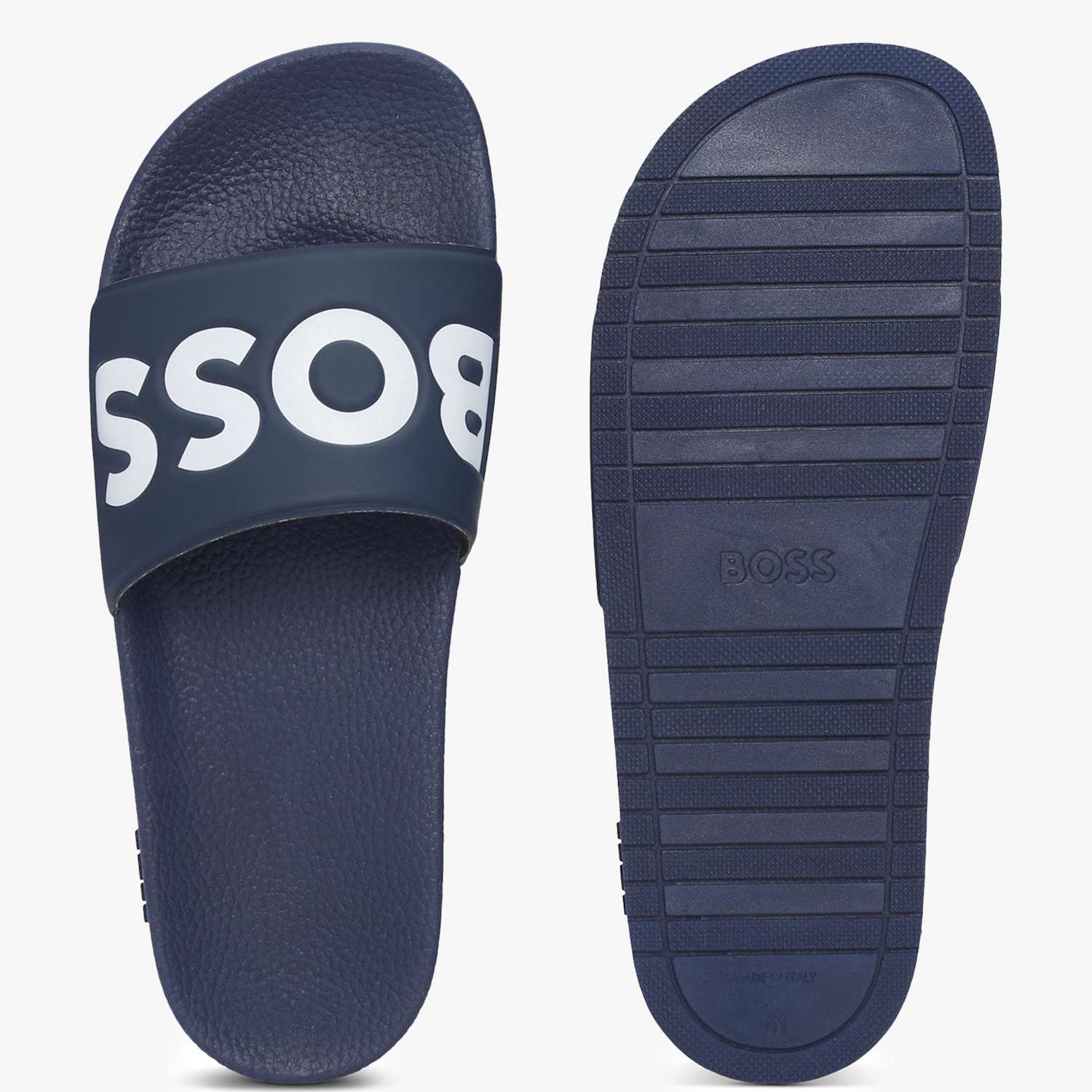 Boss Men's Logo Sliders - 11 - Navy Mix - Available at M&S