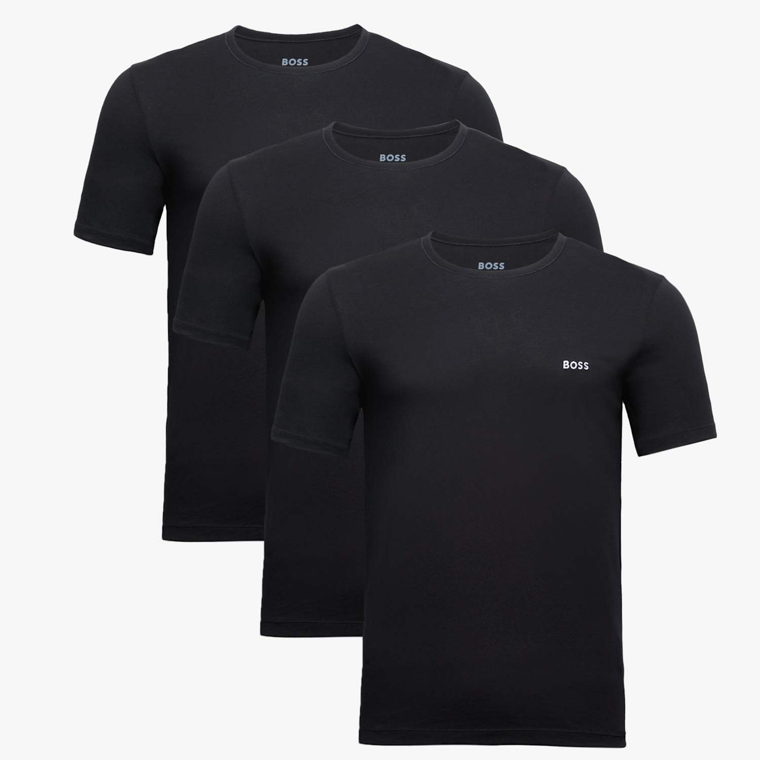 Boss Men's 3 Pack Pure Cotton Crew Neck T-Shirts - S - Black - Available at M&S