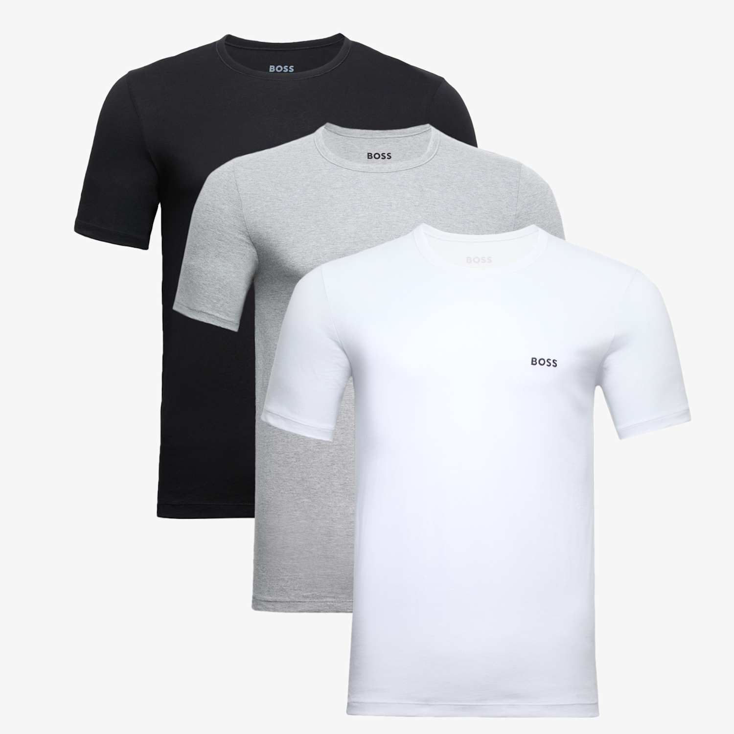 Boss Men's 3 Pack Pure Cotton Crew Neck T-Shirts - L - Black Mix - Available at M&S