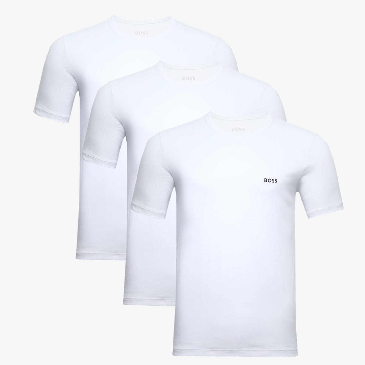 Boss Men's 3 Pack Pure Cotton Crew Neck T-Shirts - M - White - Available at M&S