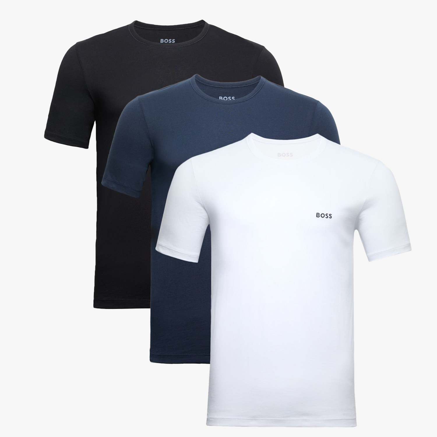 Boss Men's 3 Pack Pure Cotton Crew Neck T-Shirts - L - Multi - Available at M&S