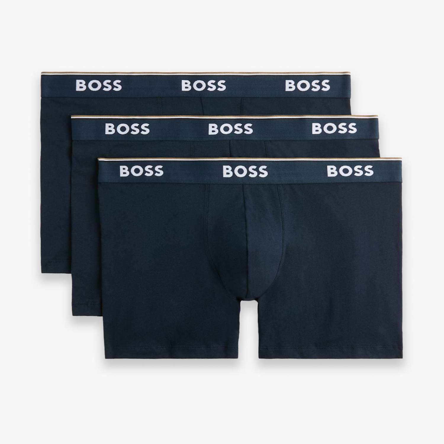 Boss Men's 3 Pack Power Cotton Rich Logo Boxer Briefs - M - Navy Mix - Available at M&S