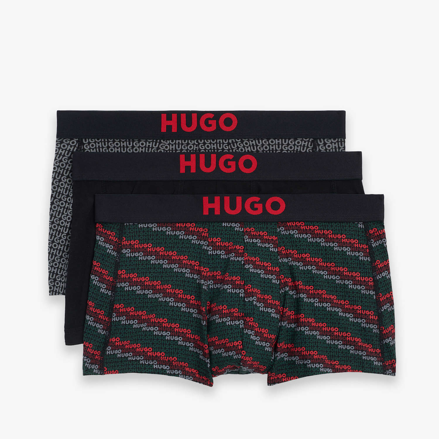 Hugo Men's 3 Pack Cotton Rich Logo Waistband Trunks - M - Multi - Available at M&S