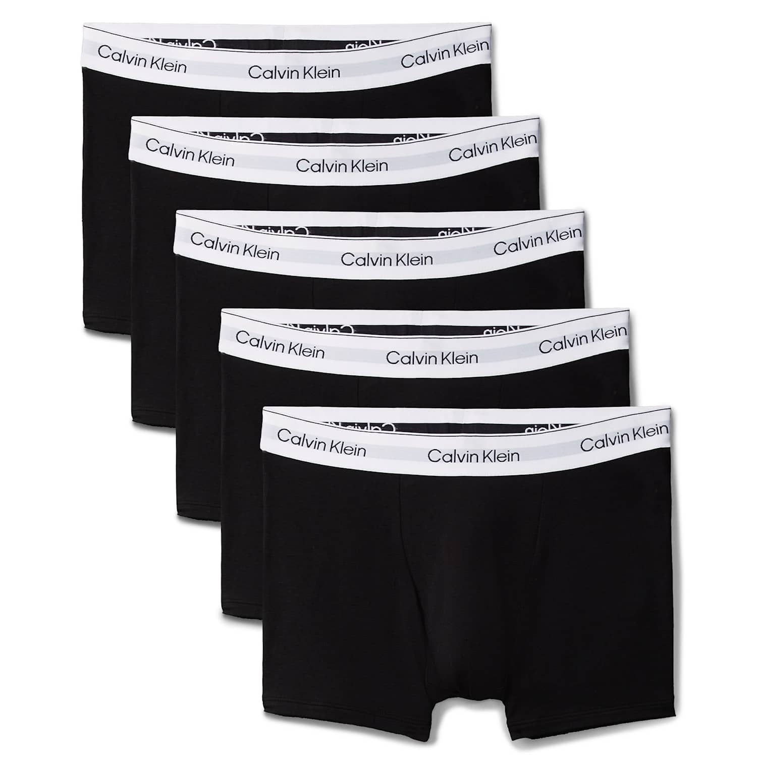 Calvin Klein Men's 5 Pack Cotton Rich Relaxed Dart Trunks - M - Black - Available at M&S