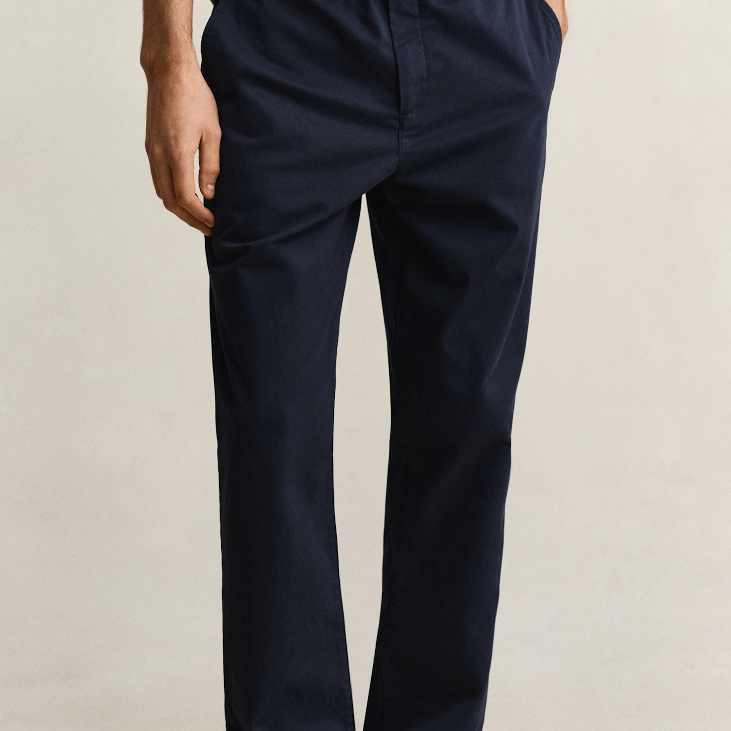 Gant Men's Regular Fit Twill Chinos - 30/32in - Navy - Available at M&S