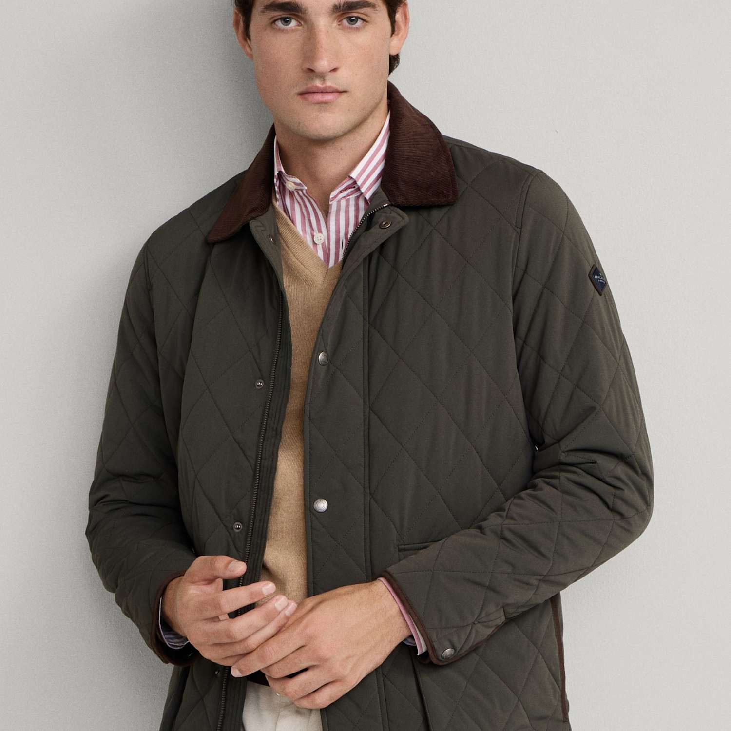 Hackett Men's Quilted Parka Jacket - XL - Khaki - Available at M&S