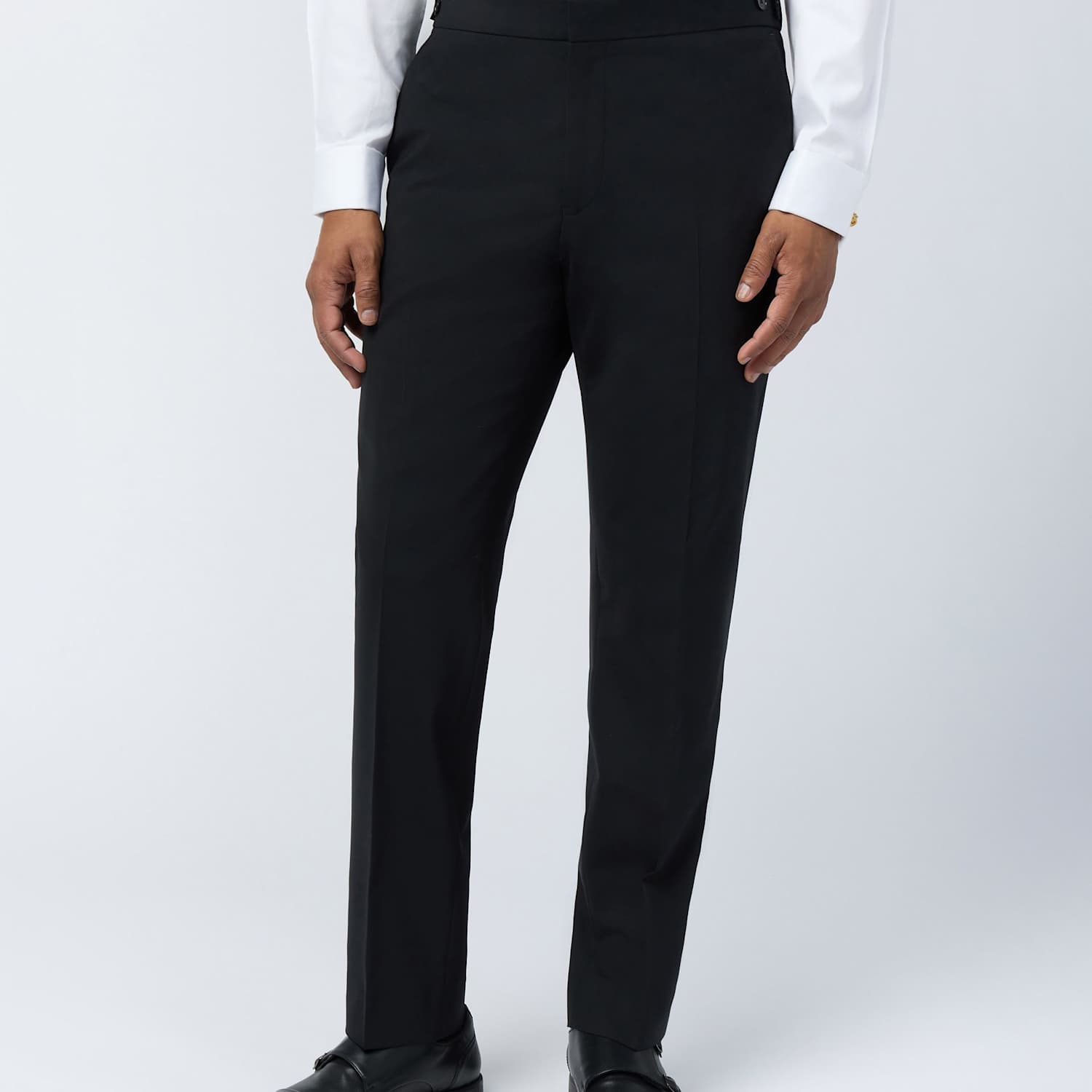 Ted Baker Men's Slim Fit Wool Rich Flat Front Performance Trousers - 32 - Black - Available at M&S