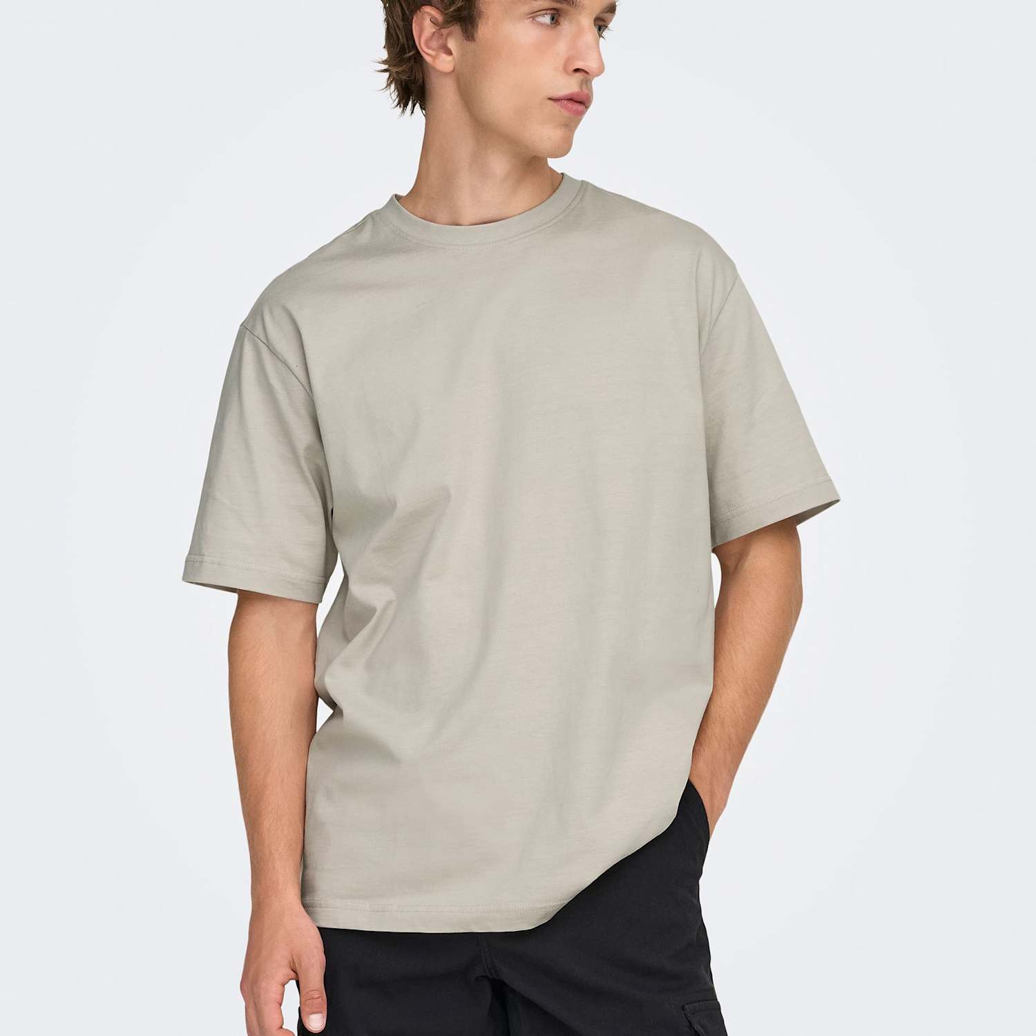 Only & Sons Men's Relaxed Fit Pure Cotton Crew Neck T-Shirt - 2XL - Beige - Available at M&S