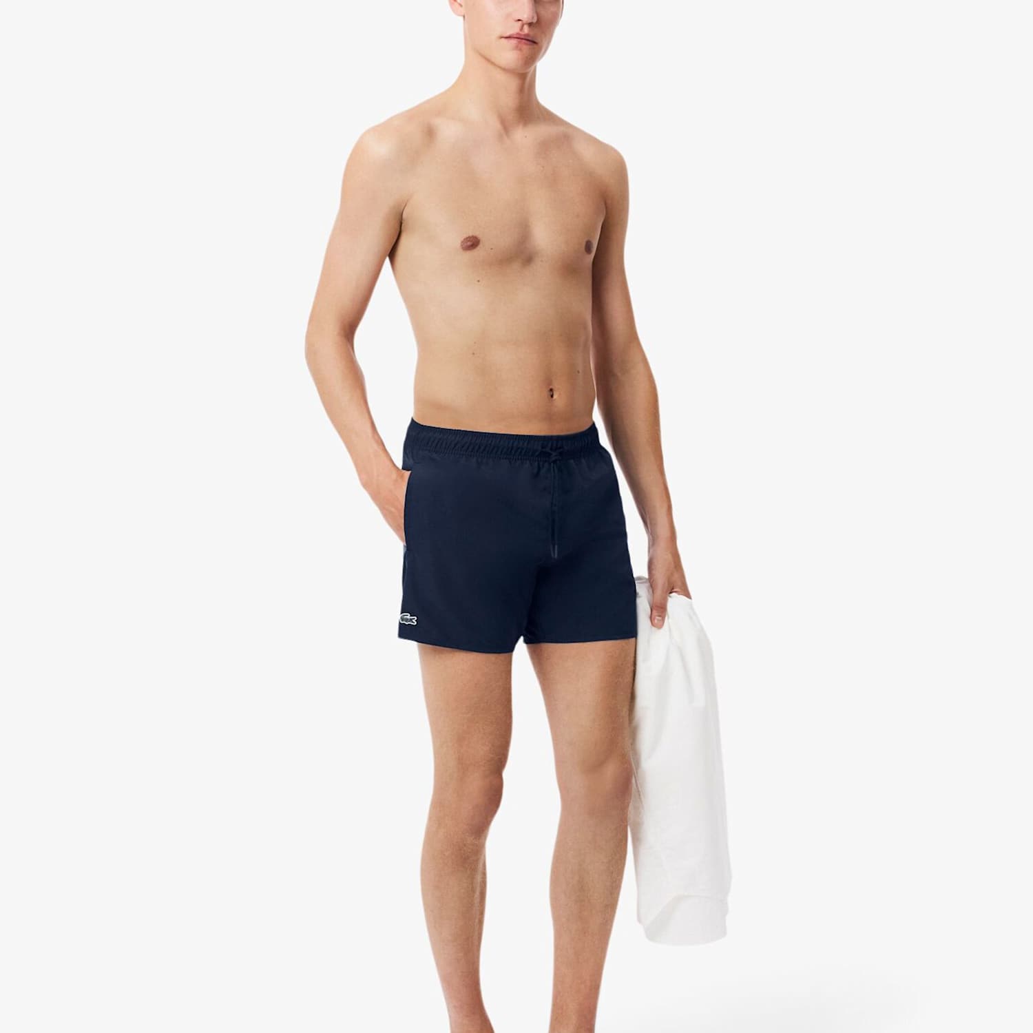 Lacoste Men's Quick Dry Swim Trunks - L - Navy - Available at M&S