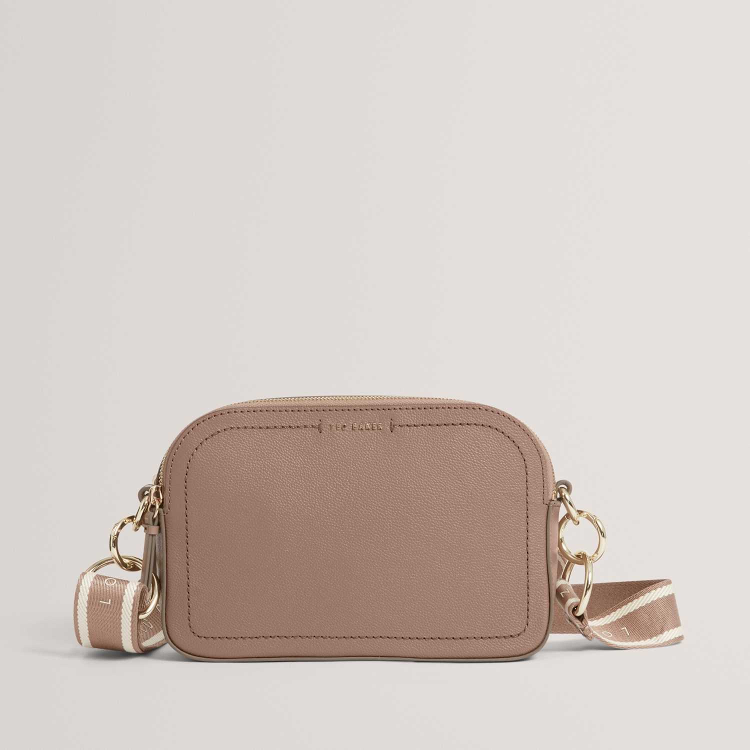 Ted Baker Women's Leather Double Zip Cross Body Bag - Taupe - Available at M&S