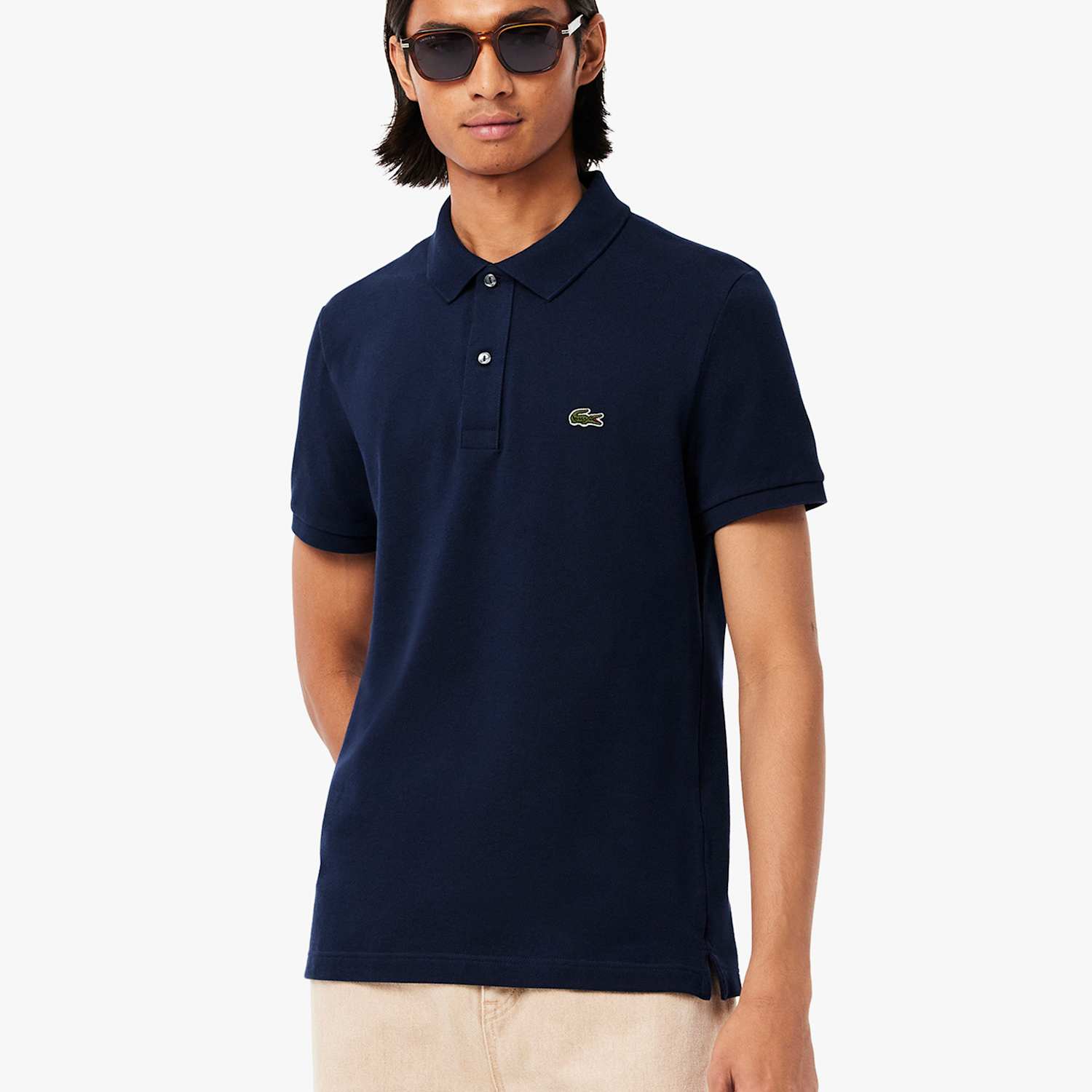Lacoste Men's Pure Cotton Pique Polo Shirt - S - Navy - Available at M&S