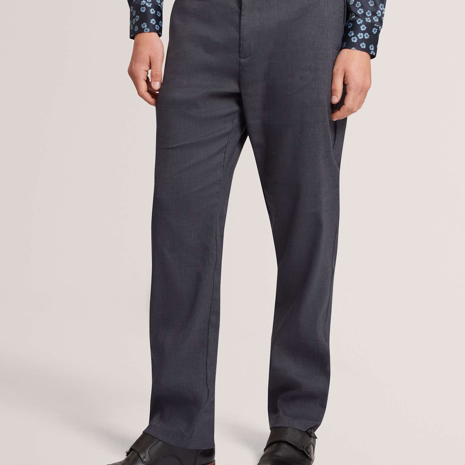 Ted Baker Men's Regular Fit Linen Rich Trousers - 34 - Navy - Available at M&S